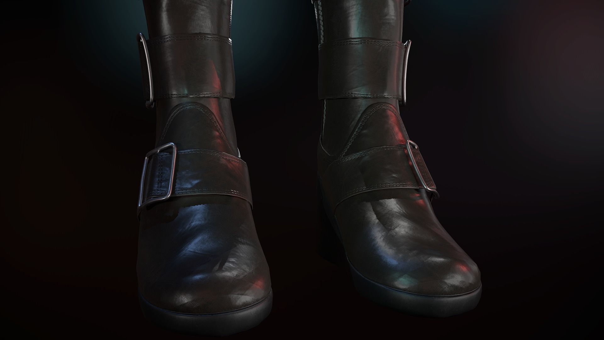 Female Biker Outfit Low-poly 3D model_37