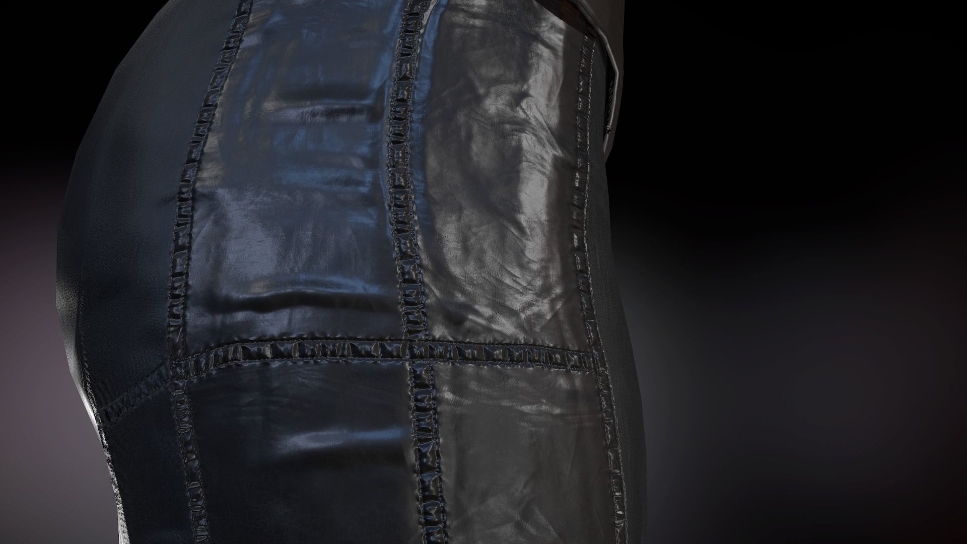 Female Biker Outfit Low-poly 3D model_21