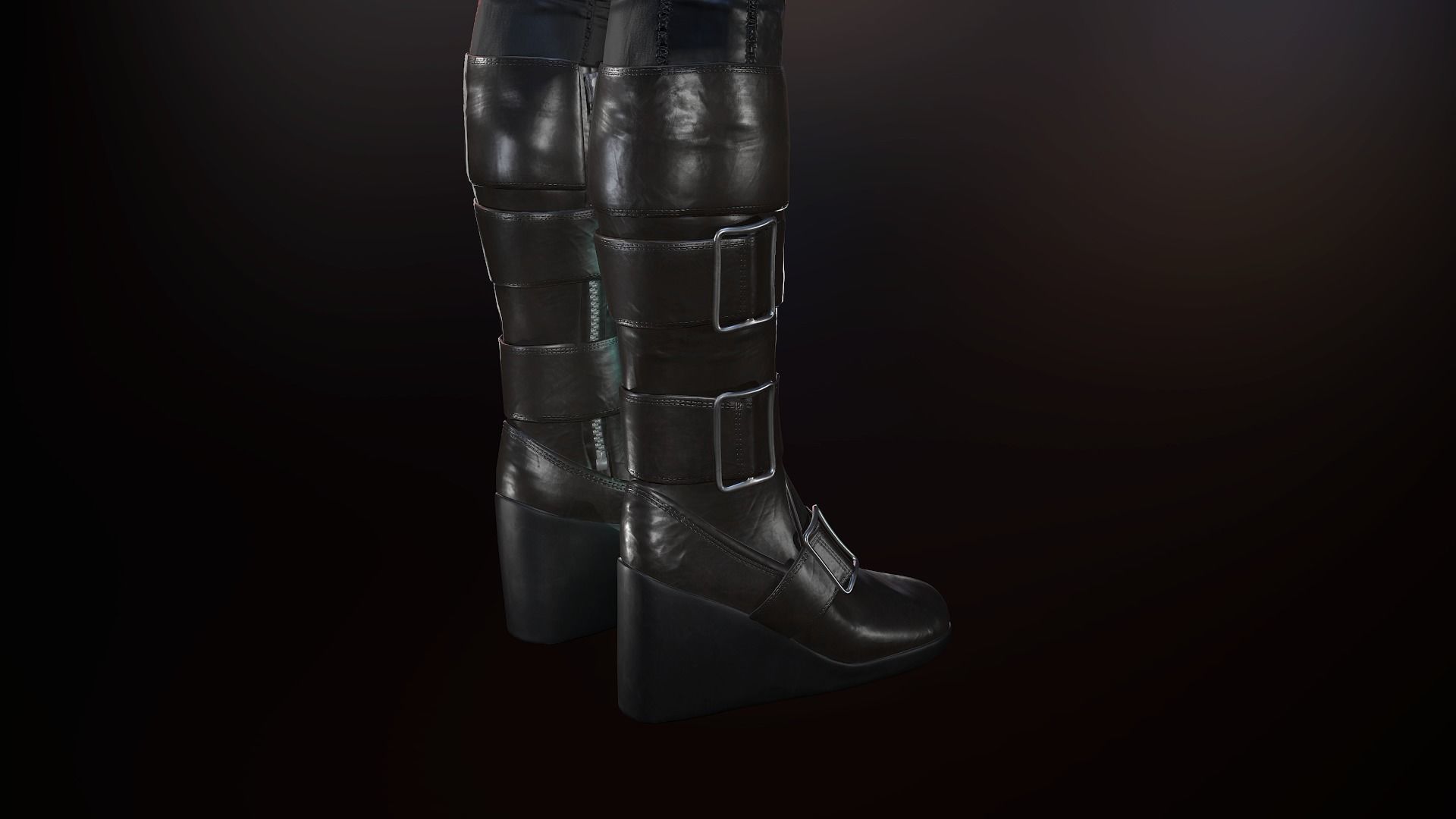 Female Biker Outfit Low-poly 3D model_40