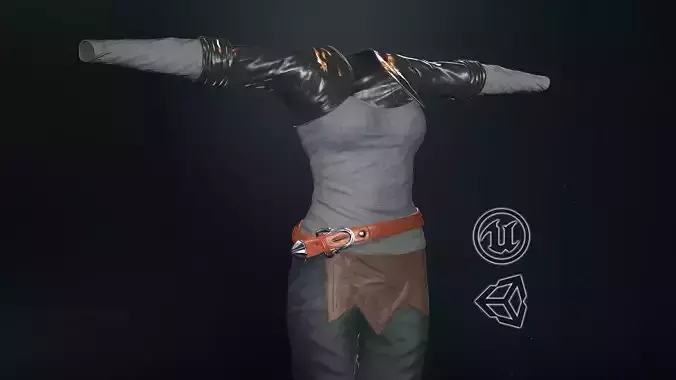 Female Survivor Outfit  Low-poly 3D model