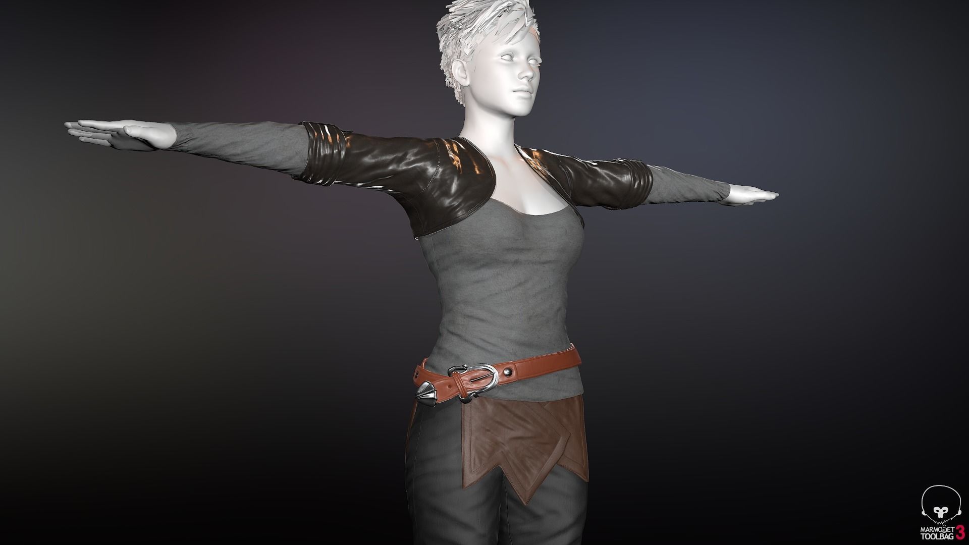 Female Survivor Outfit  Low-poly 3D model_6