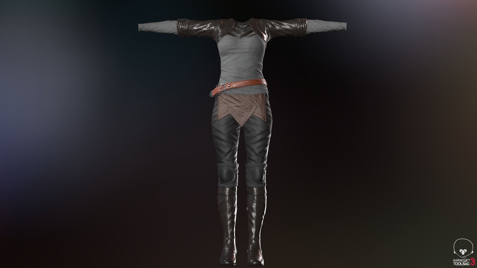 Female Survivor Outfit  Low-poly 3D model_50
