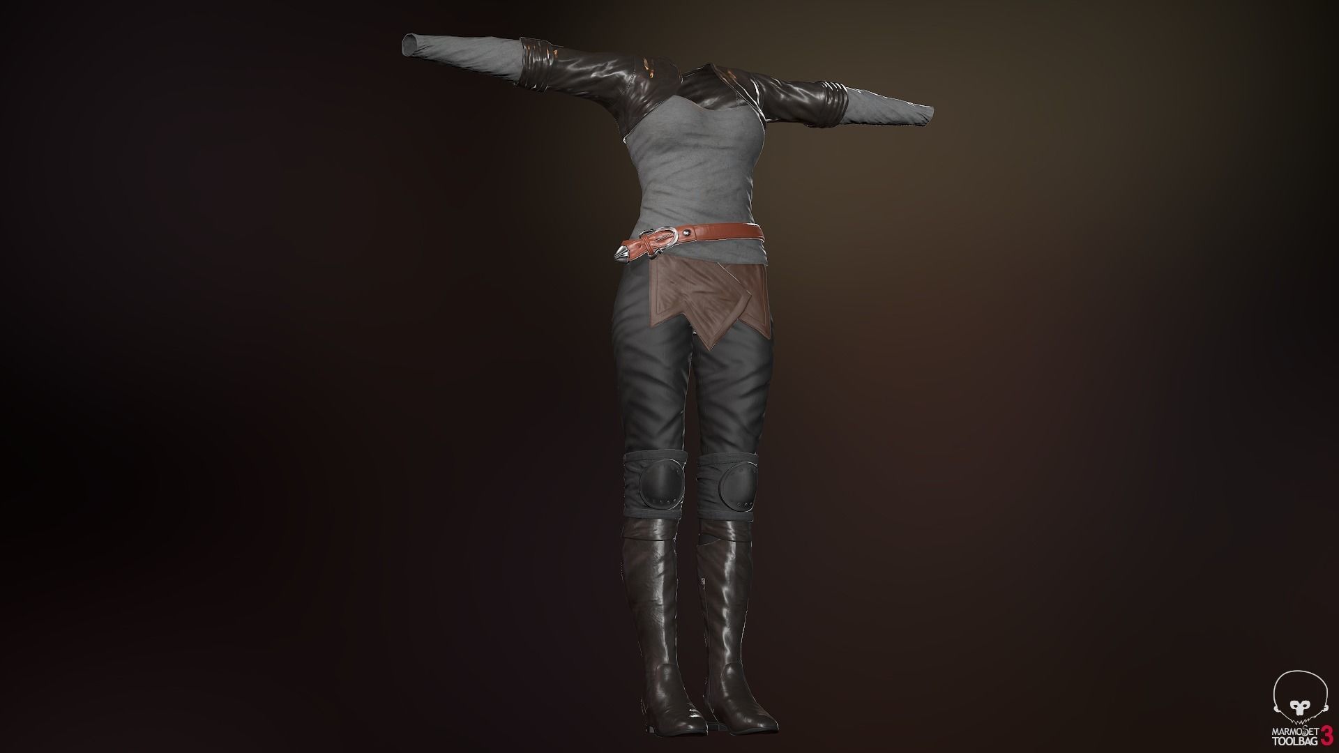 Female Survivor Outfit  Low-poly 3D model_49
