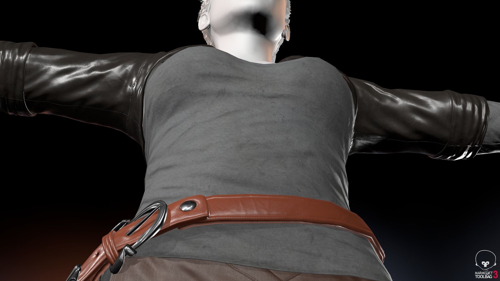 Female Survivor Outfit  Low-poly 3D model_9