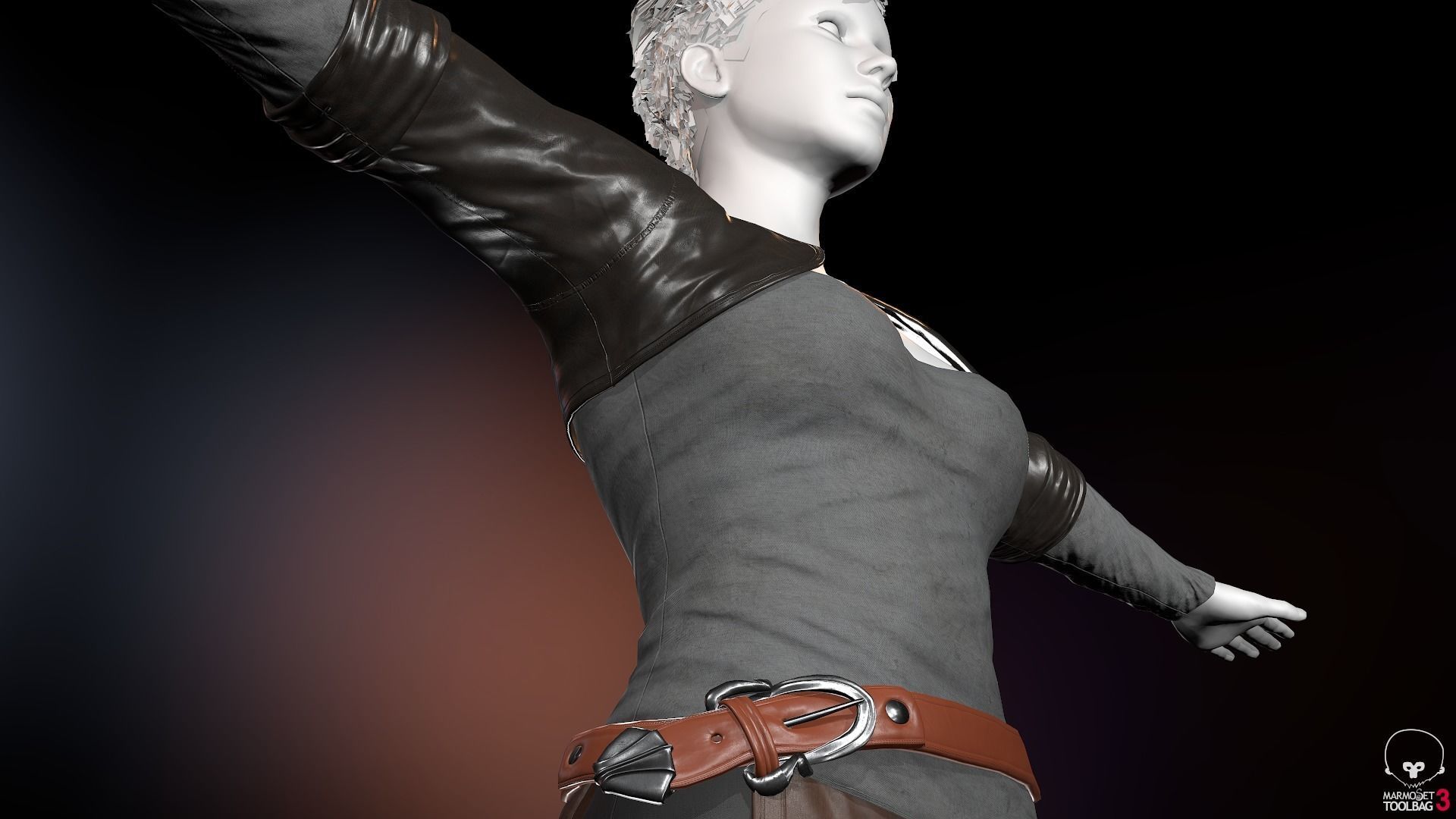 Female Survivor Outfit  Low-poly 3D model_7