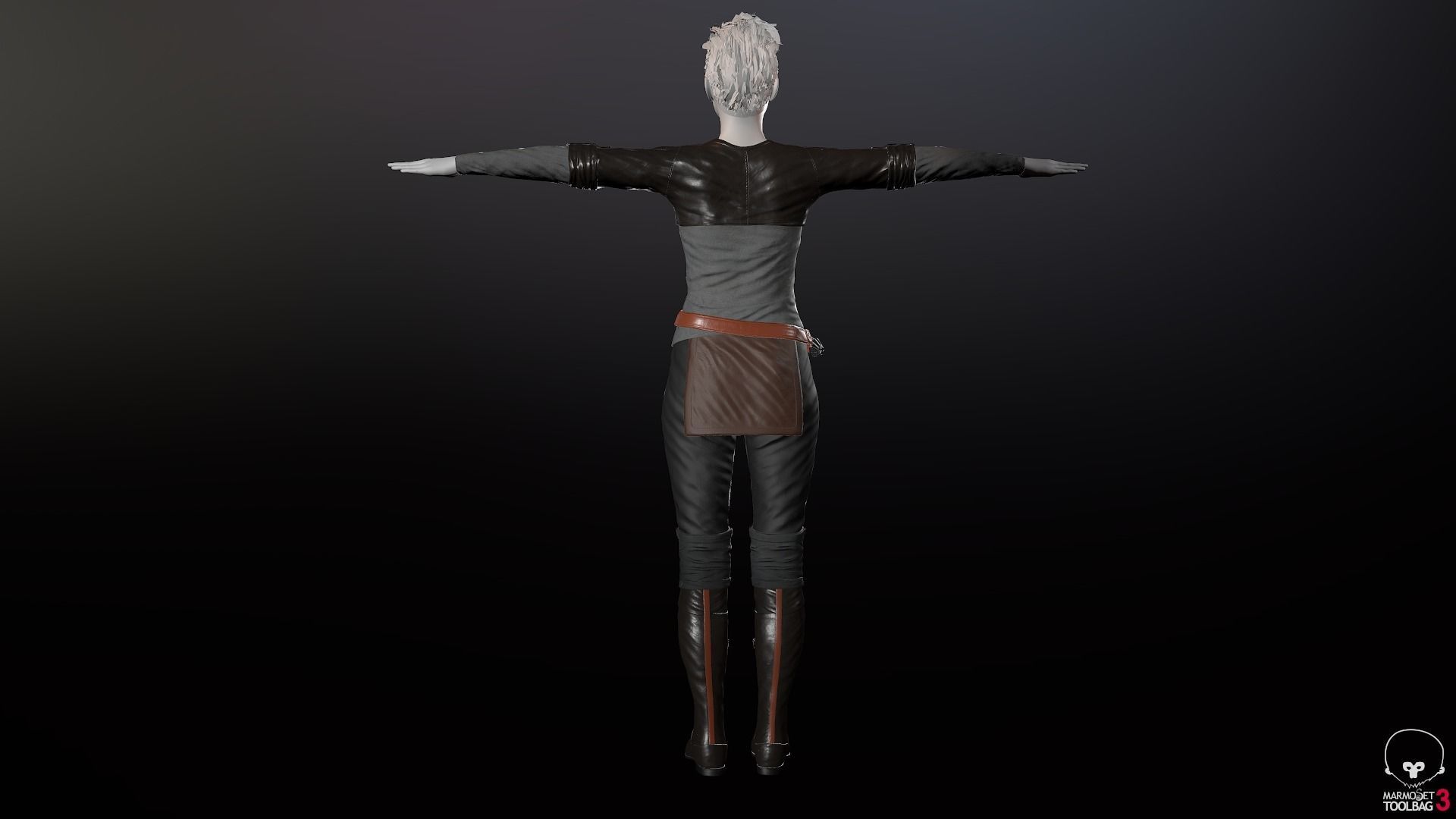 Female Survivor Outfit  Low-poly 3D model_5