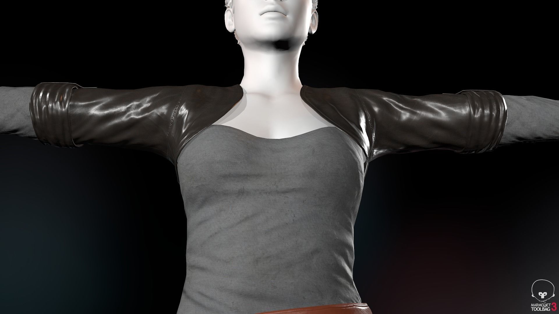 Female Survivor Outfit  Low-poly 3D model_8