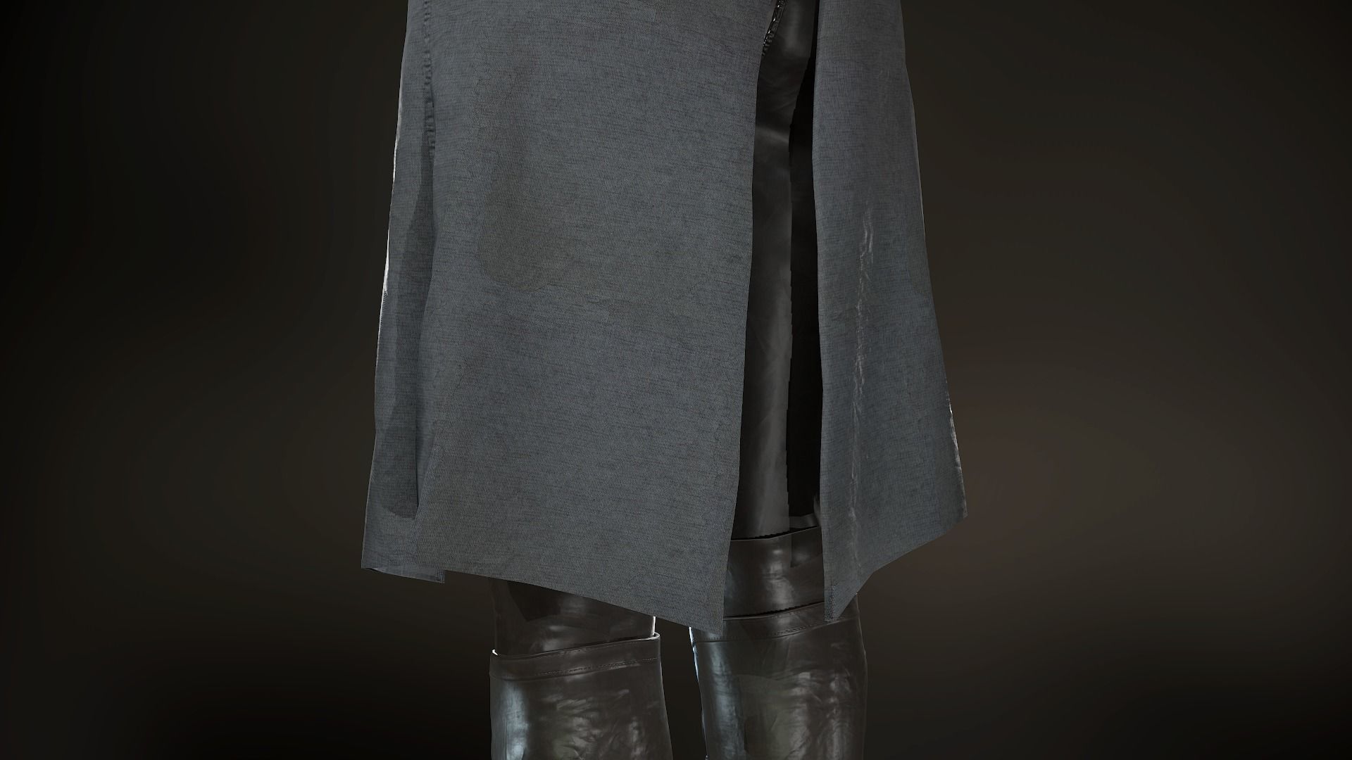 Female Post Apocalyptic Outfit Low-poly 3D model_29