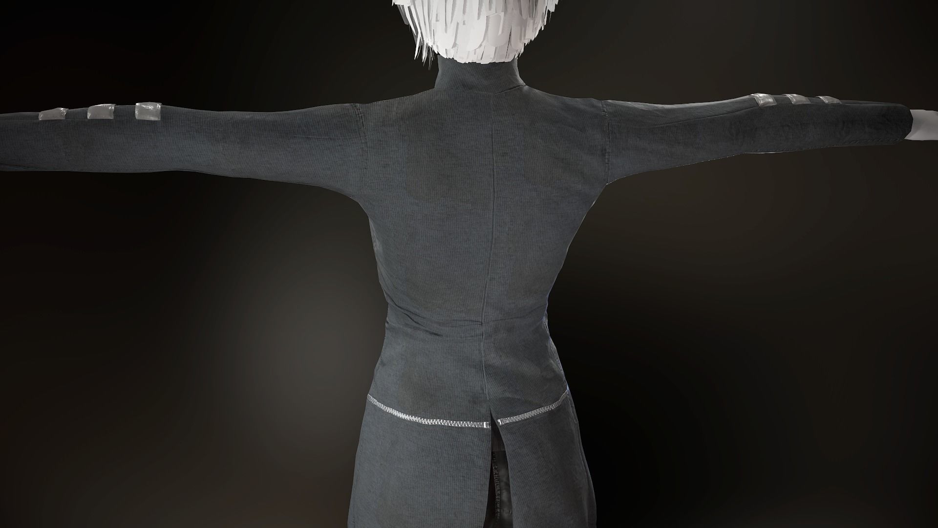 Female Post Apocalyptic Outfit Low-poly 3D model_17