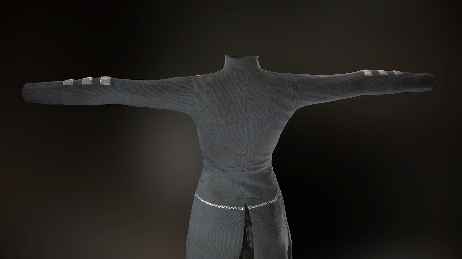 Female Post Apocalyptic Outfit Low-poly 3D model_44