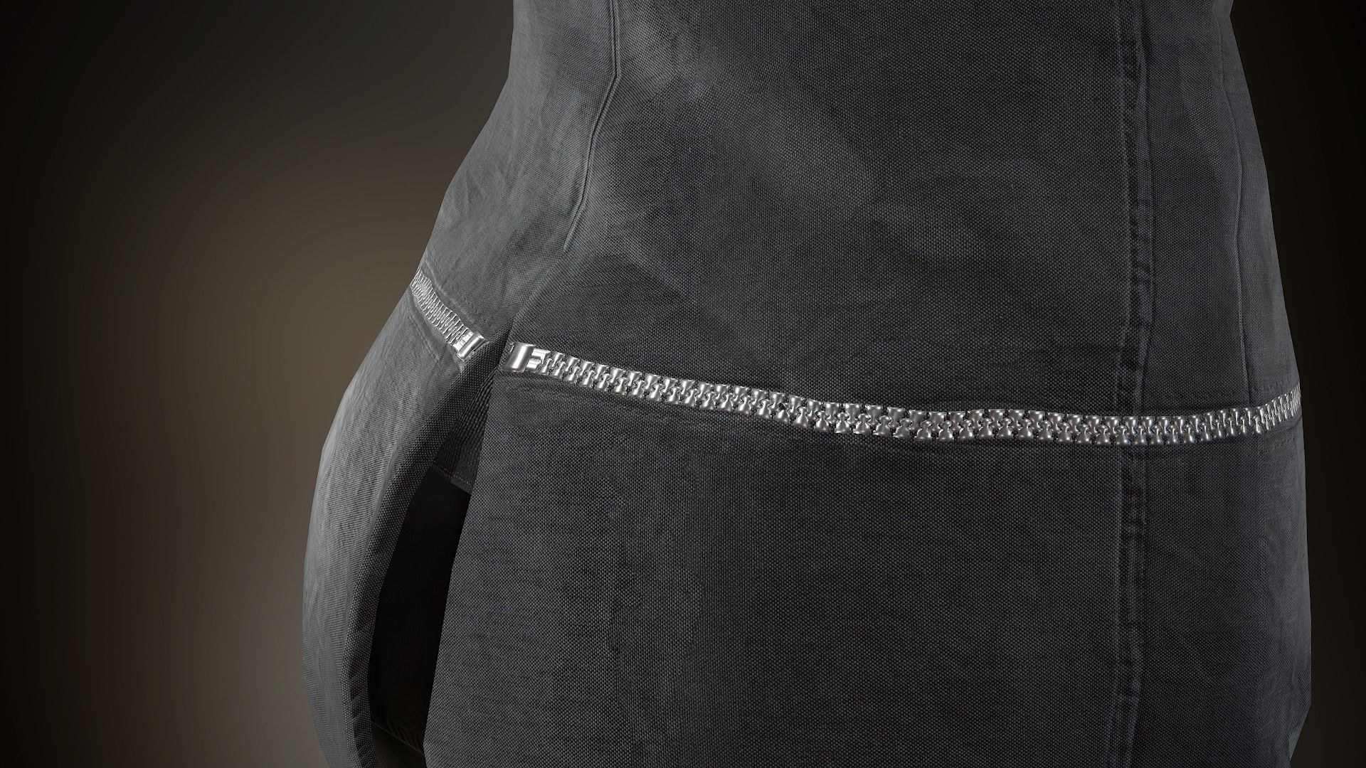 Female Post Apocalyptic Outfit Low-poly 3D model_23