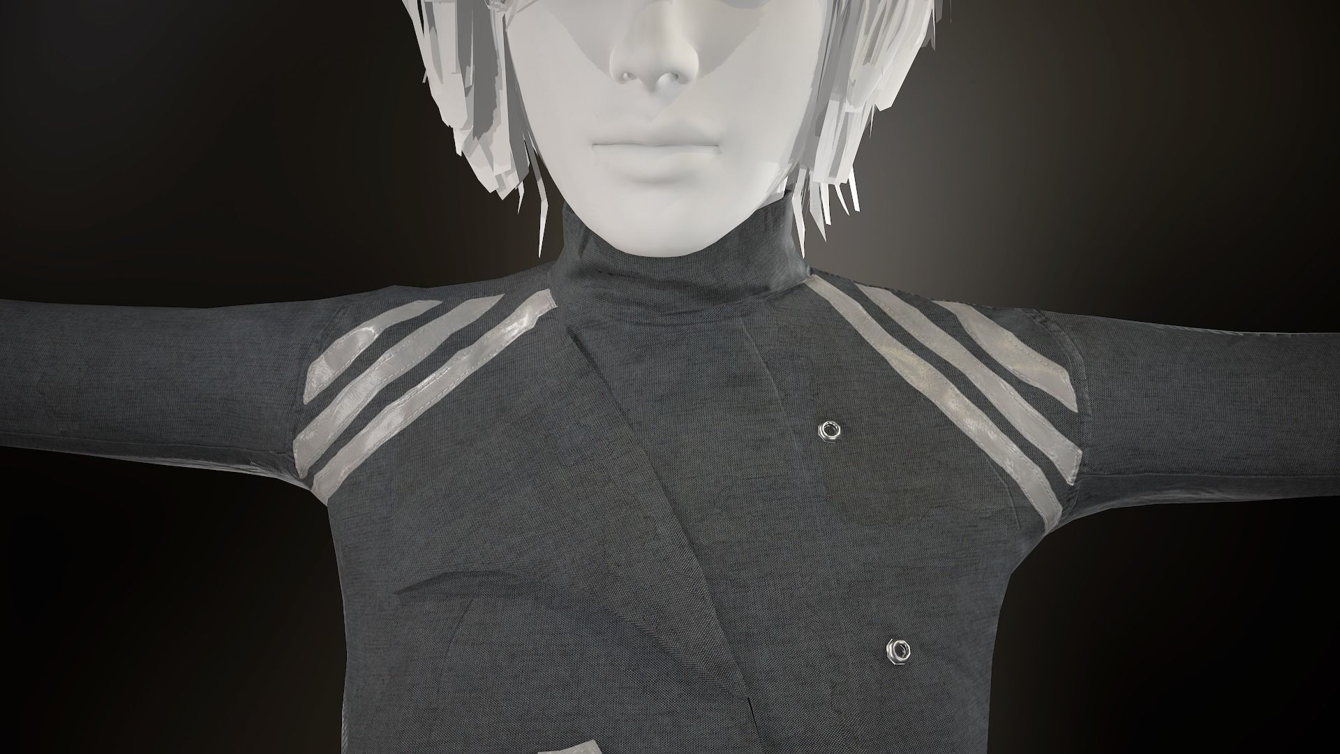 Female Post Apocalyptic Outfit Low-poly 3D model_14