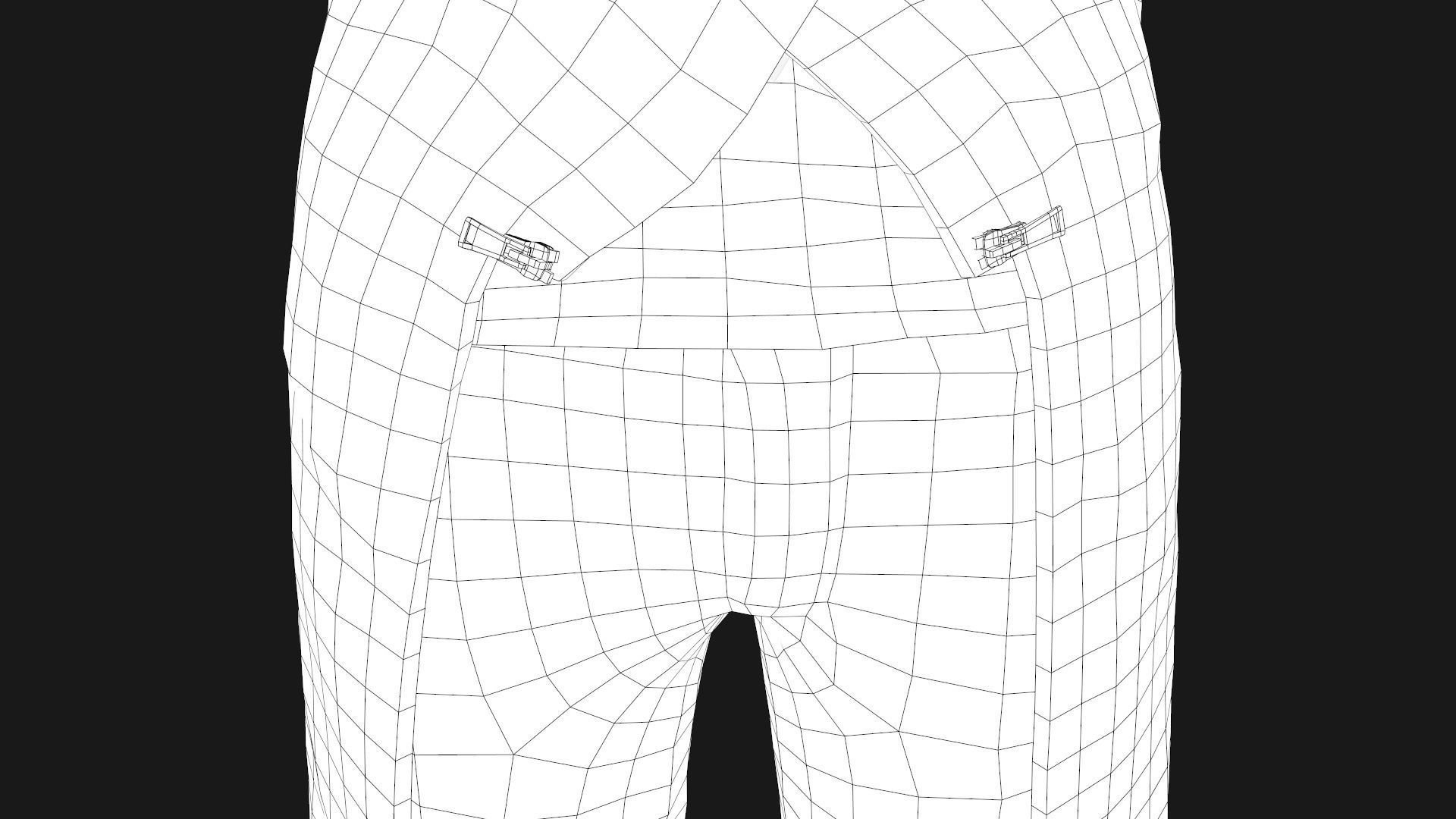 Female Post Apocalyptic Outfit Low-poly 3D model_51