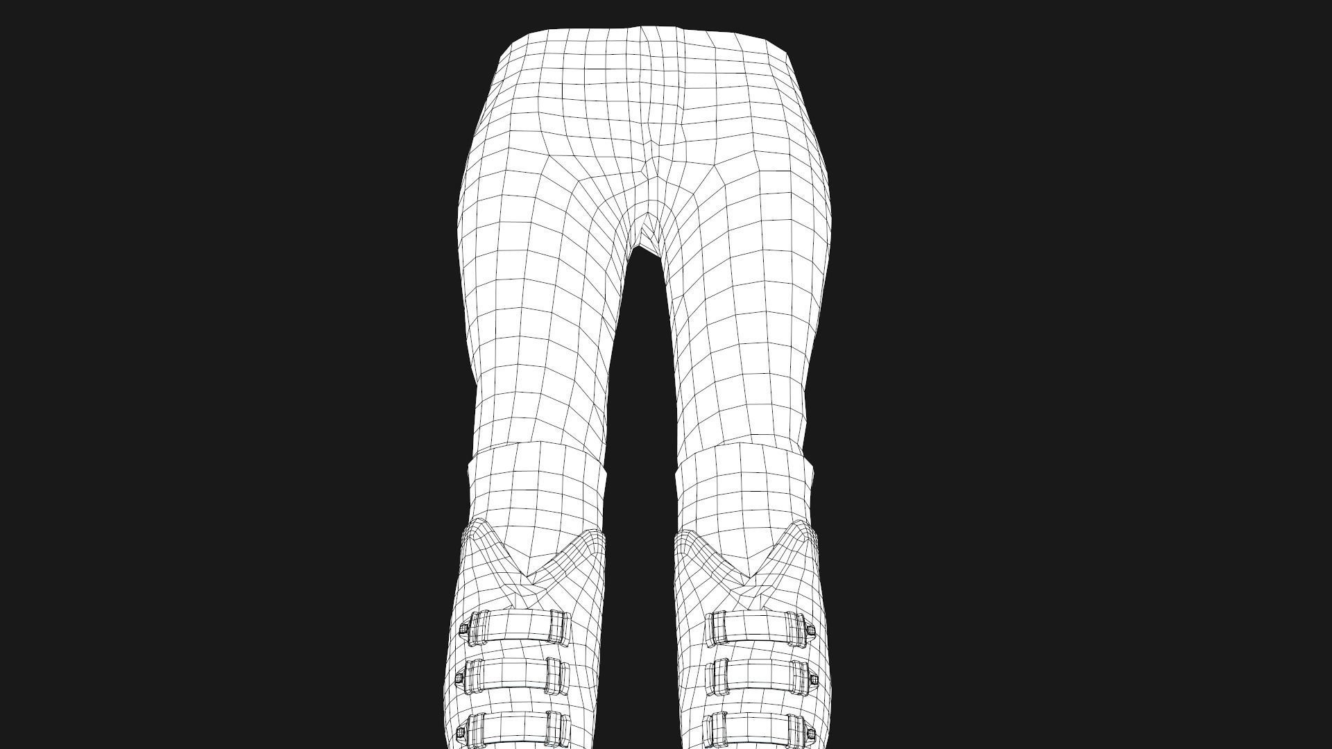 Female Post Apocalyptic Outfit Low-poly 3D model_54