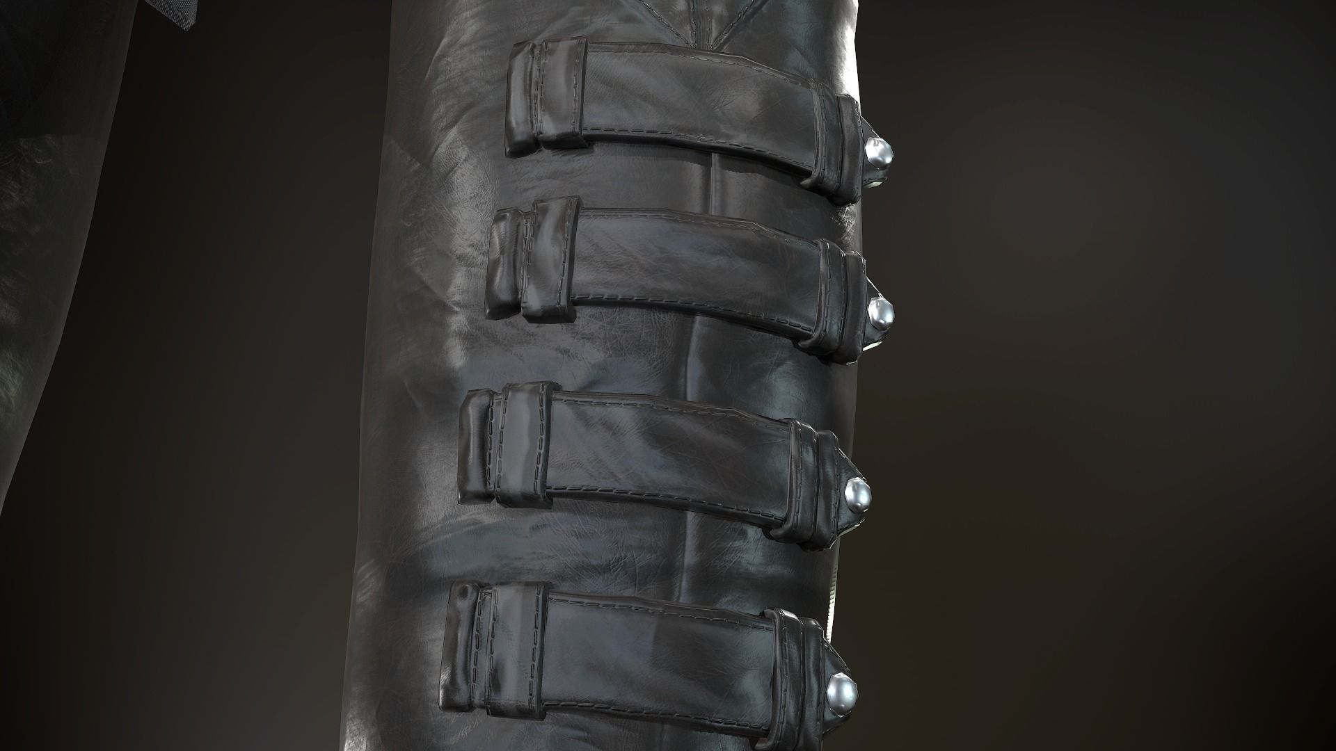 Female Post Apocalyptic Outfit Low-poly 3D model_36