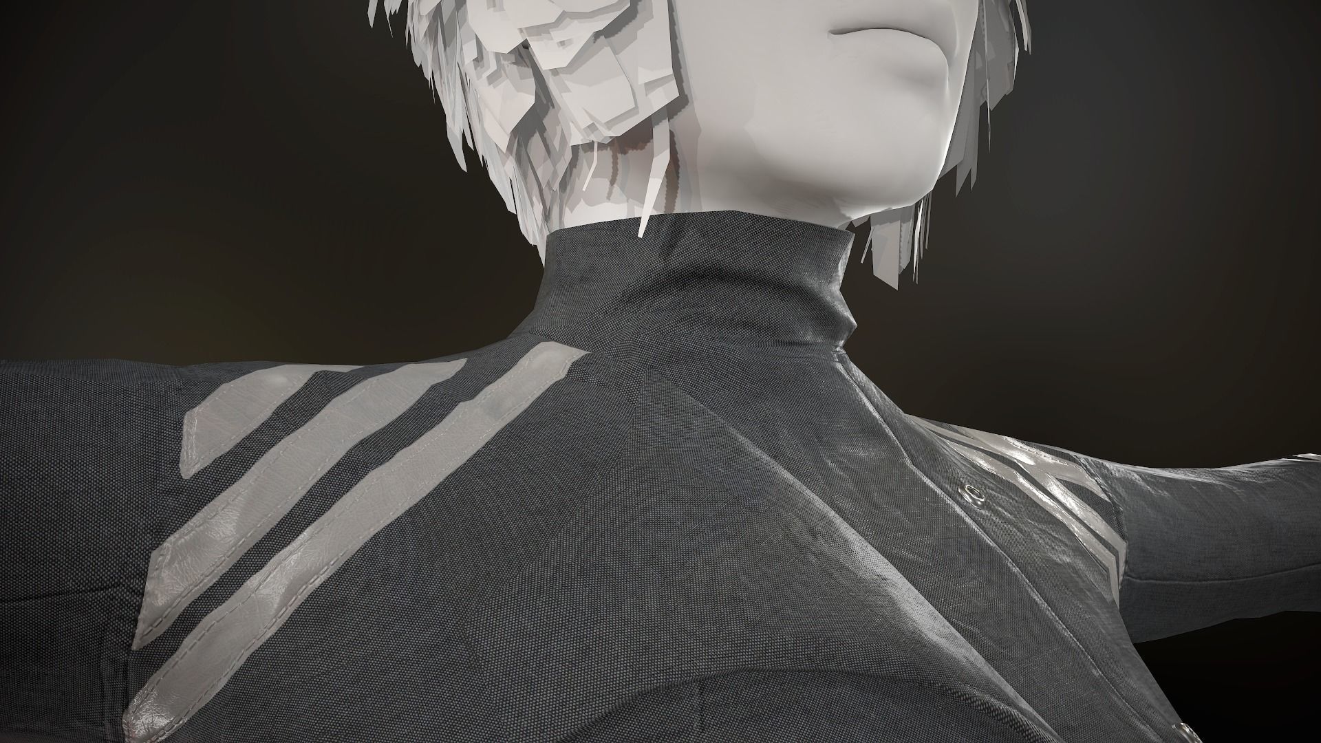 Female Post Apocalyptic Outfit Low-poly 3D model_15