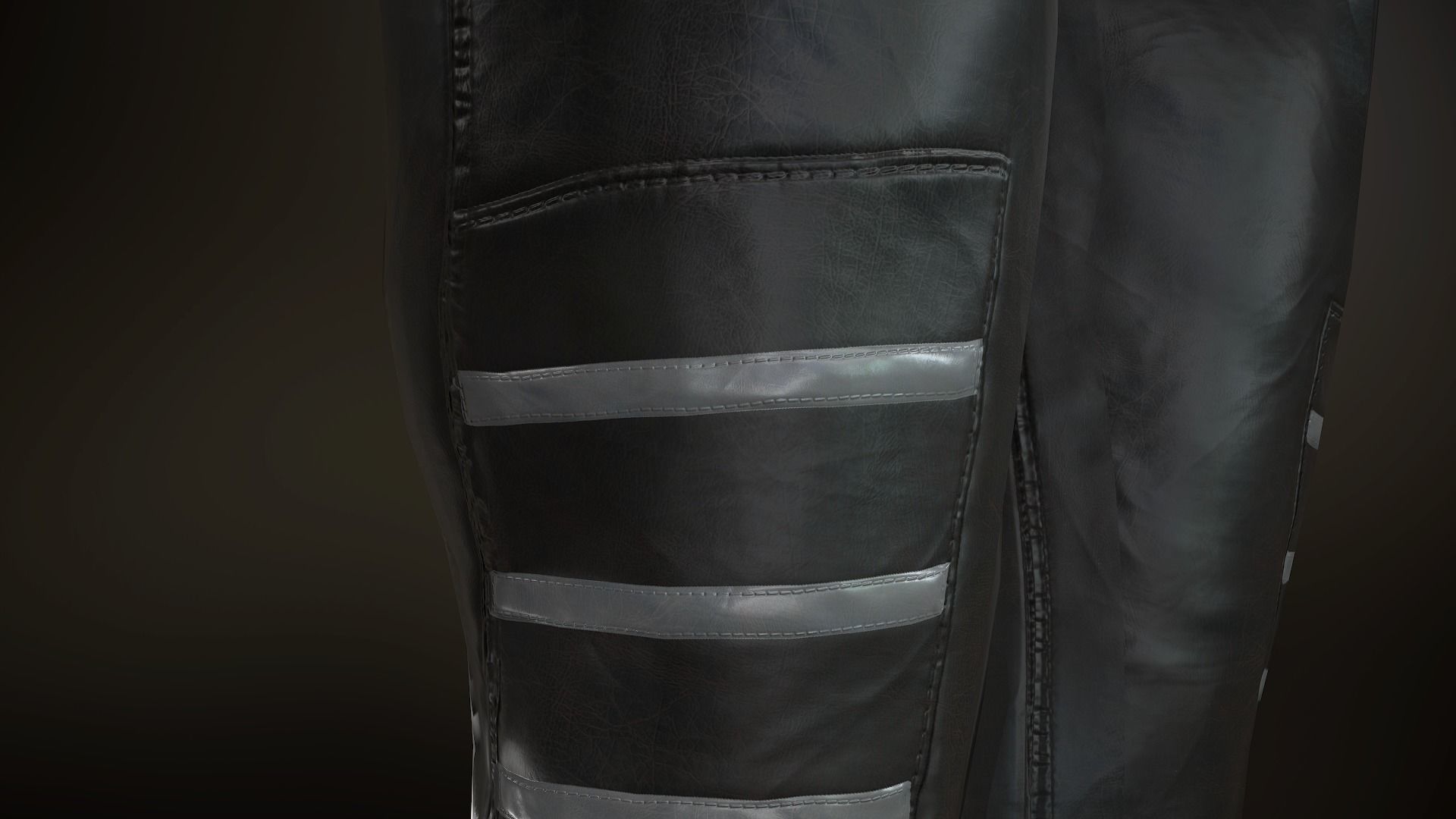 Female Post Apocalyptic Outfit Low-poly 3D model_27