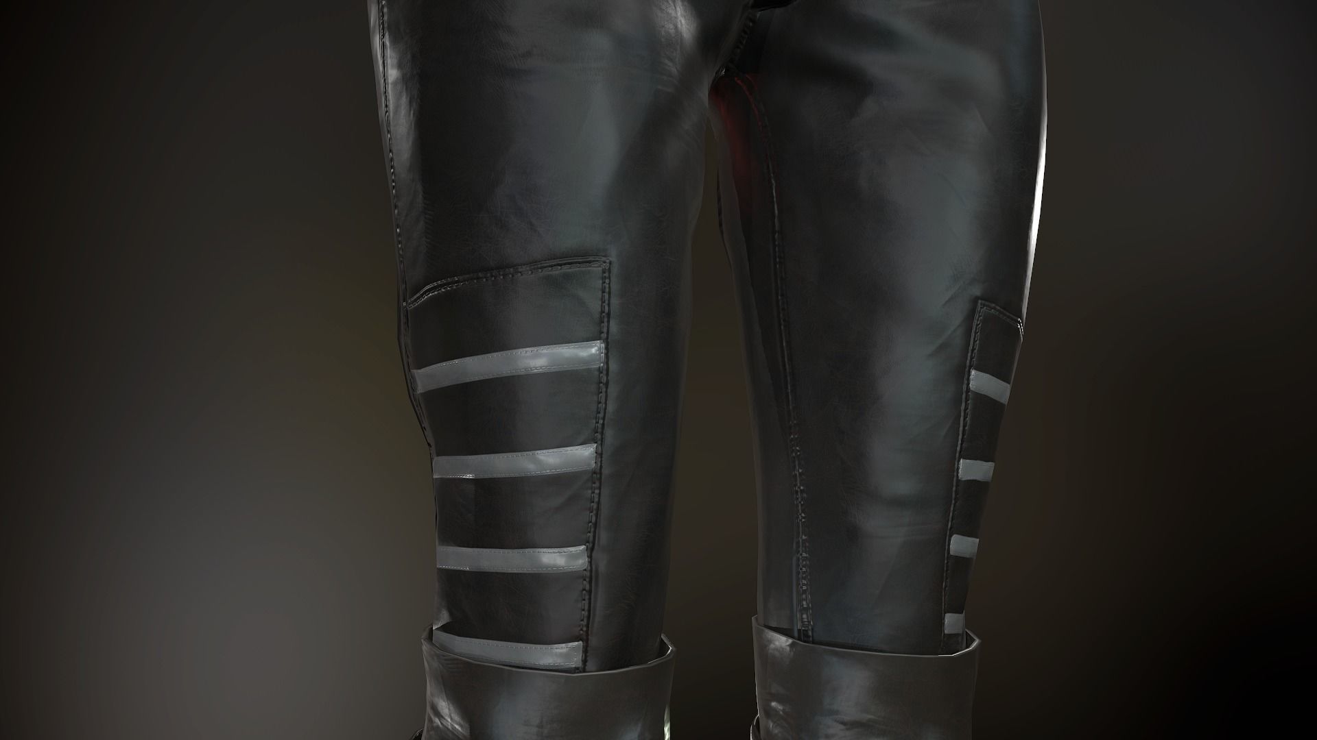 Female Post Apocalyptic Outfit Low-poly 3D model_26