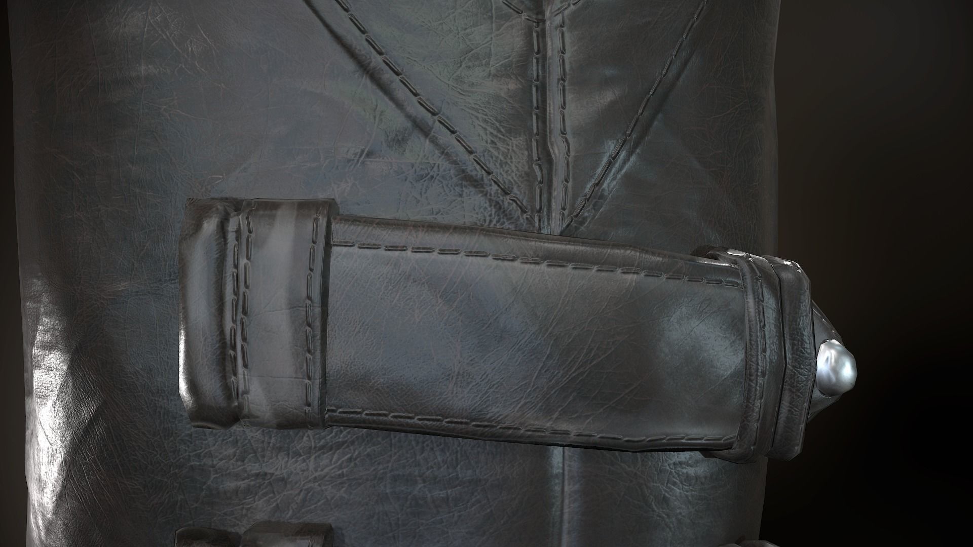 Female Post Apocalyptic Outfit Low-poly 3D model_35