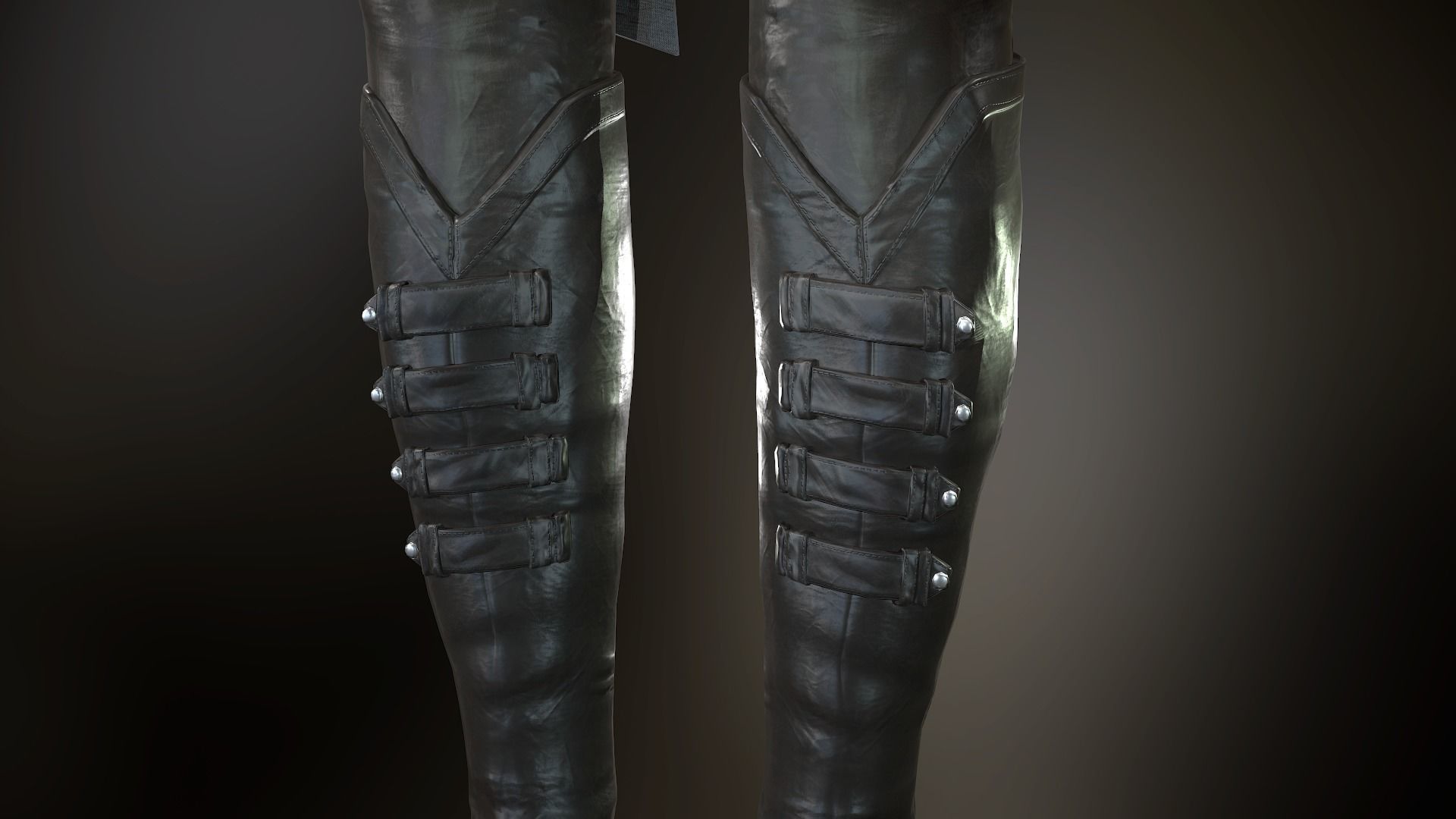 Female Post Apocalyptic Outfit Low-poly 3D model_31