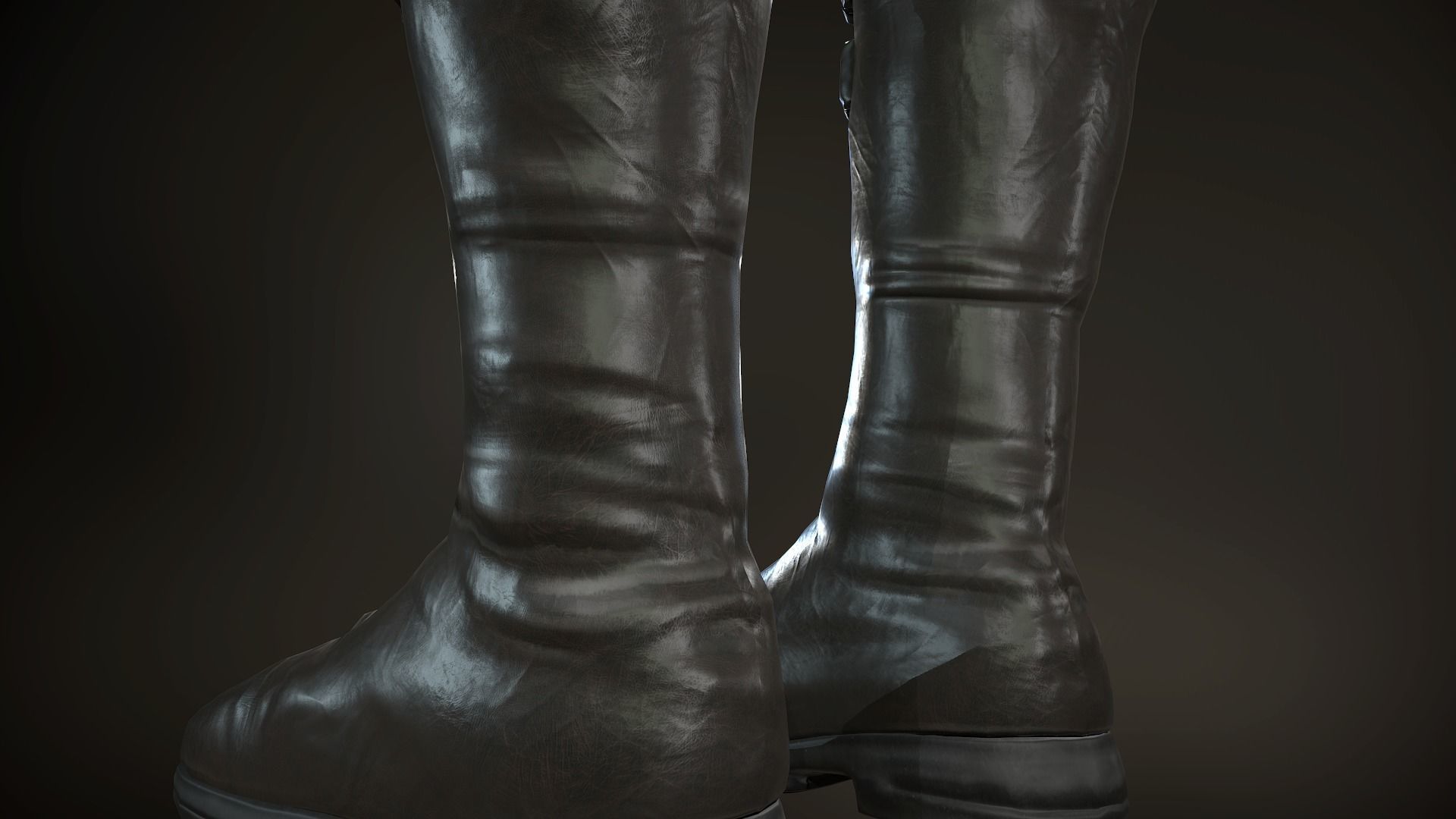 Female Post Apocalyptic Outfit Low-poly 3D model_37