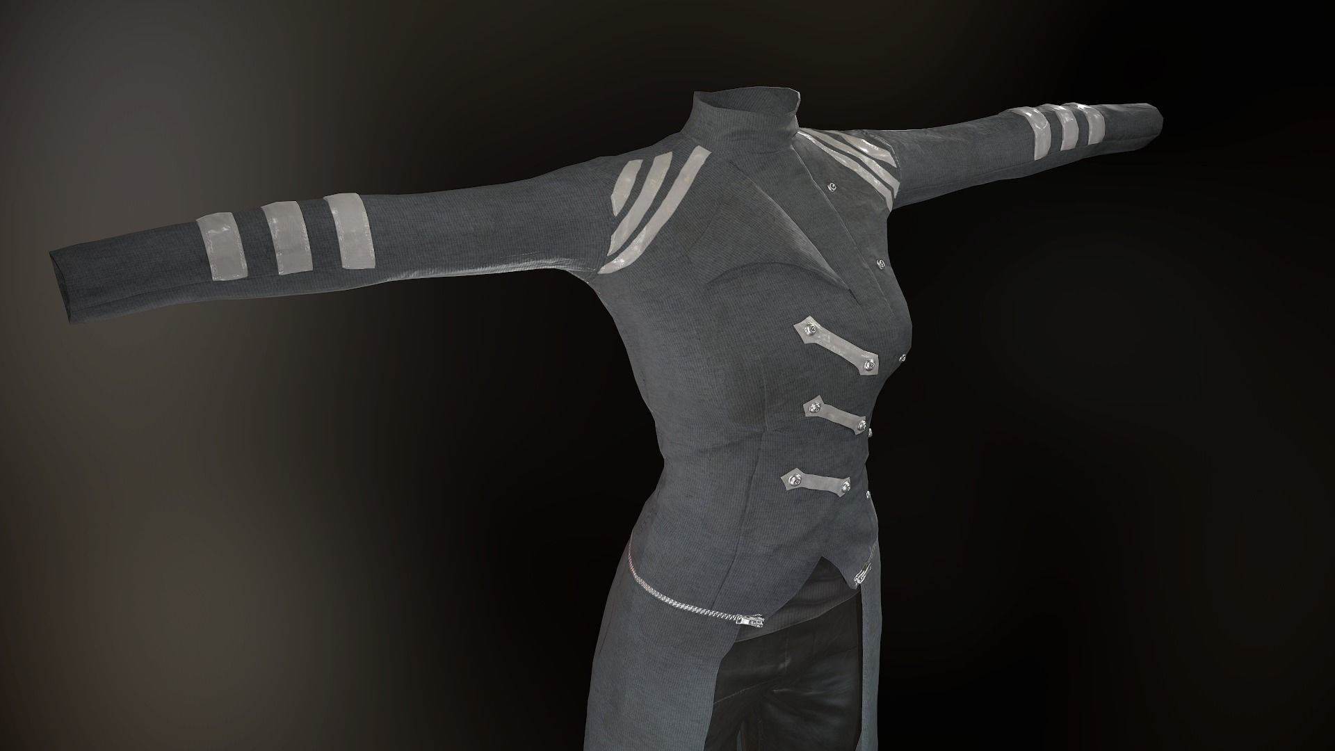 Female Post Apocalyptic Outfit Low-poly 3D model_42