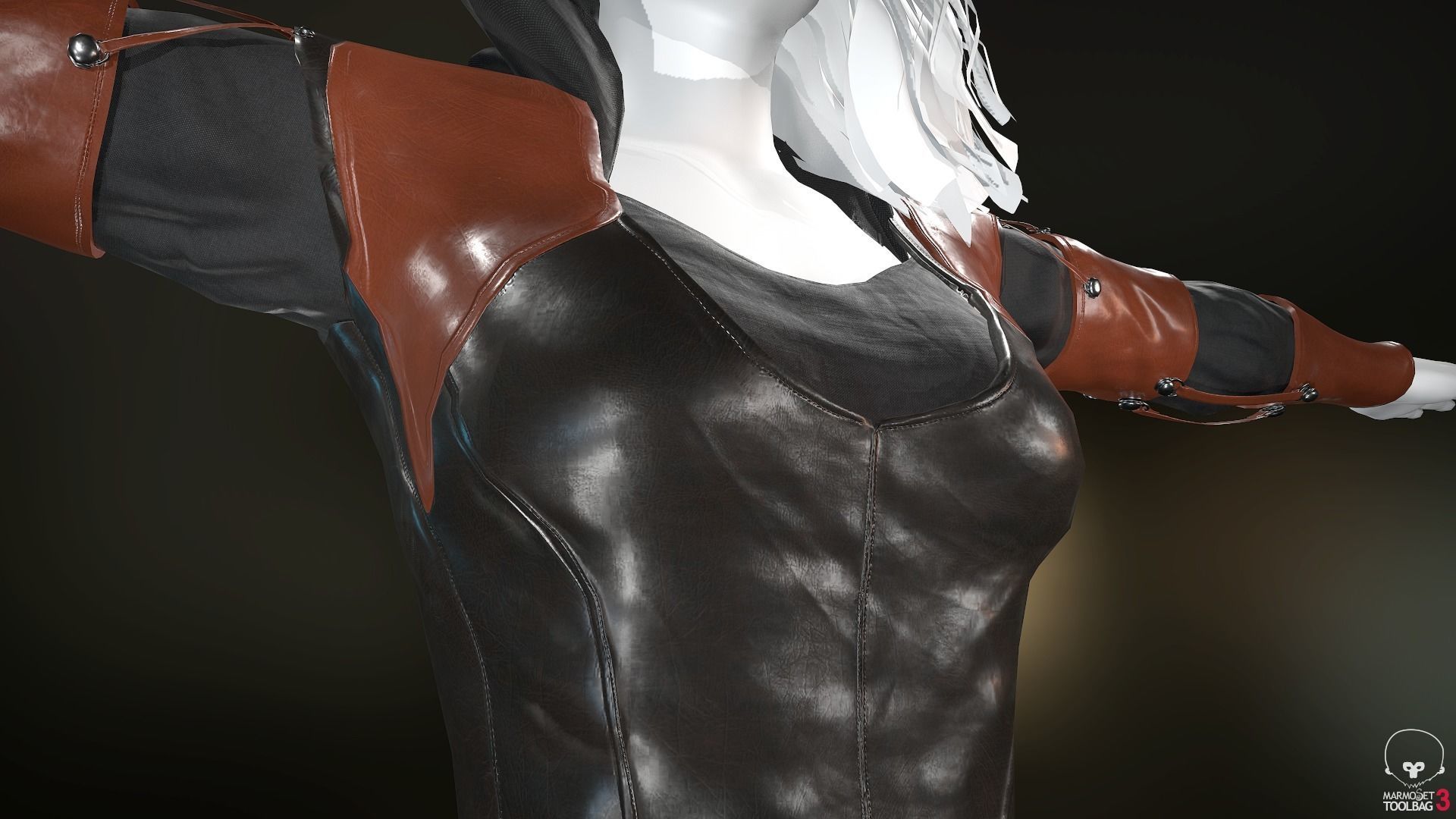 Female Assassin Outfit 1 Low-poly 3D model_13