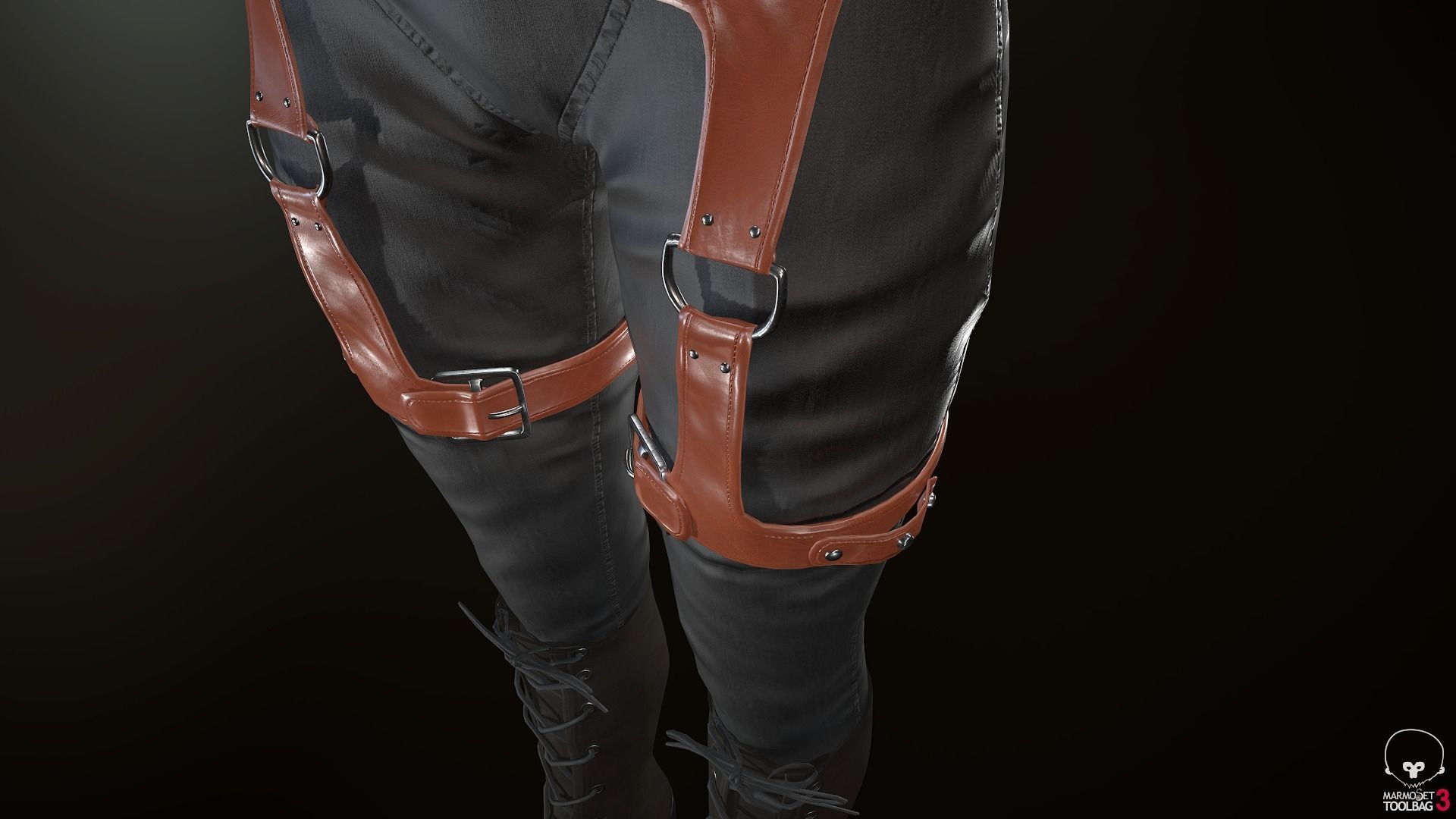 Female Assassin Outfit 1 Low-poly 3D model_35