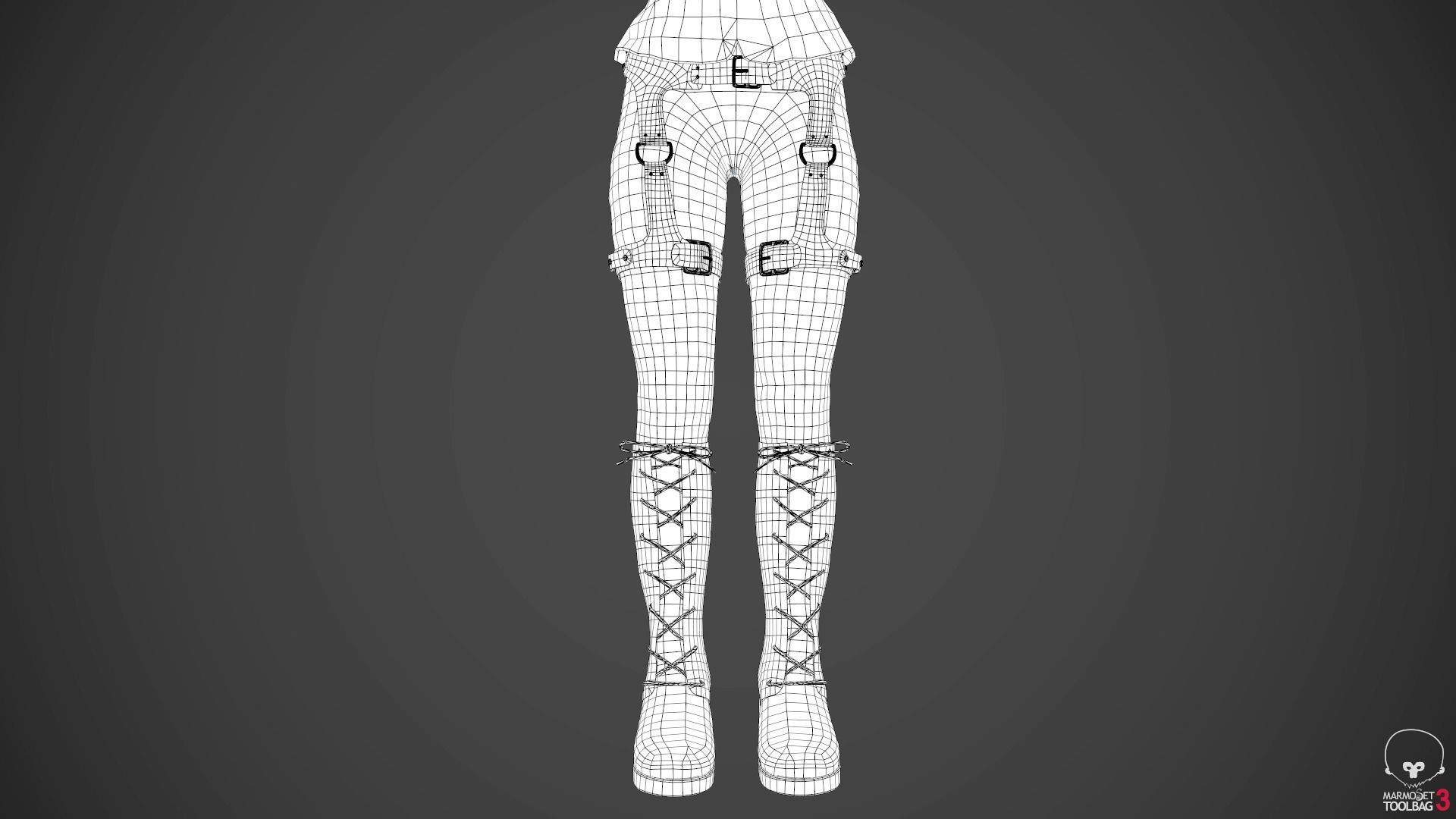 Female Assassin Outfit 1 Low-poly 3D model_59