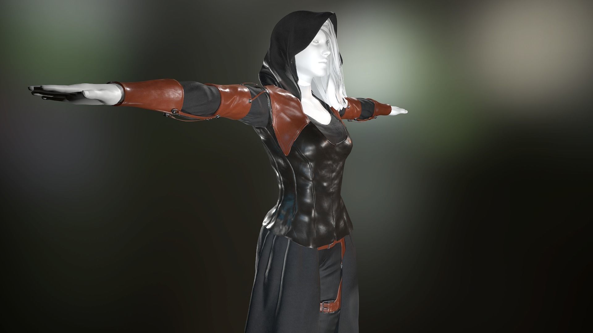 Female Assassin Outfit 1 Low-poly 3D model_4