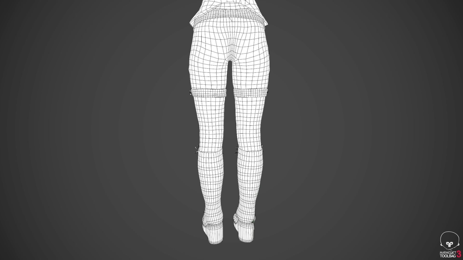 Female Assassin Outfit 1 Low-poly 3D model_60