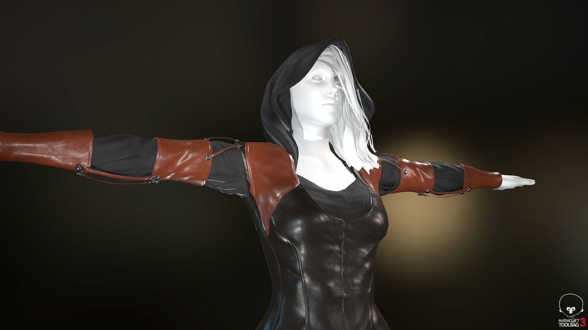 Female Assassin Outfit 1 Low-poly 3D model_2