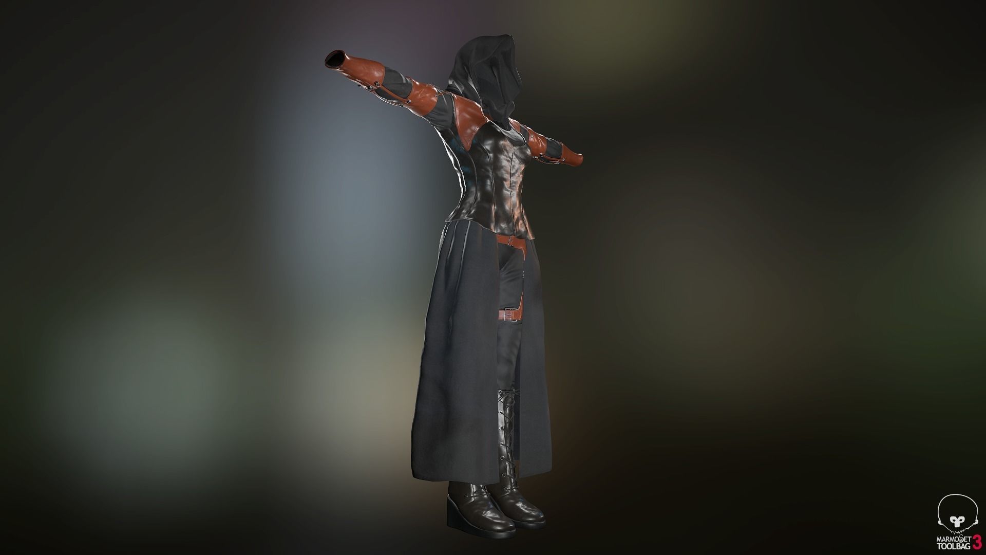 Female Assassin Outfit 1 Low-poly 3D model_47