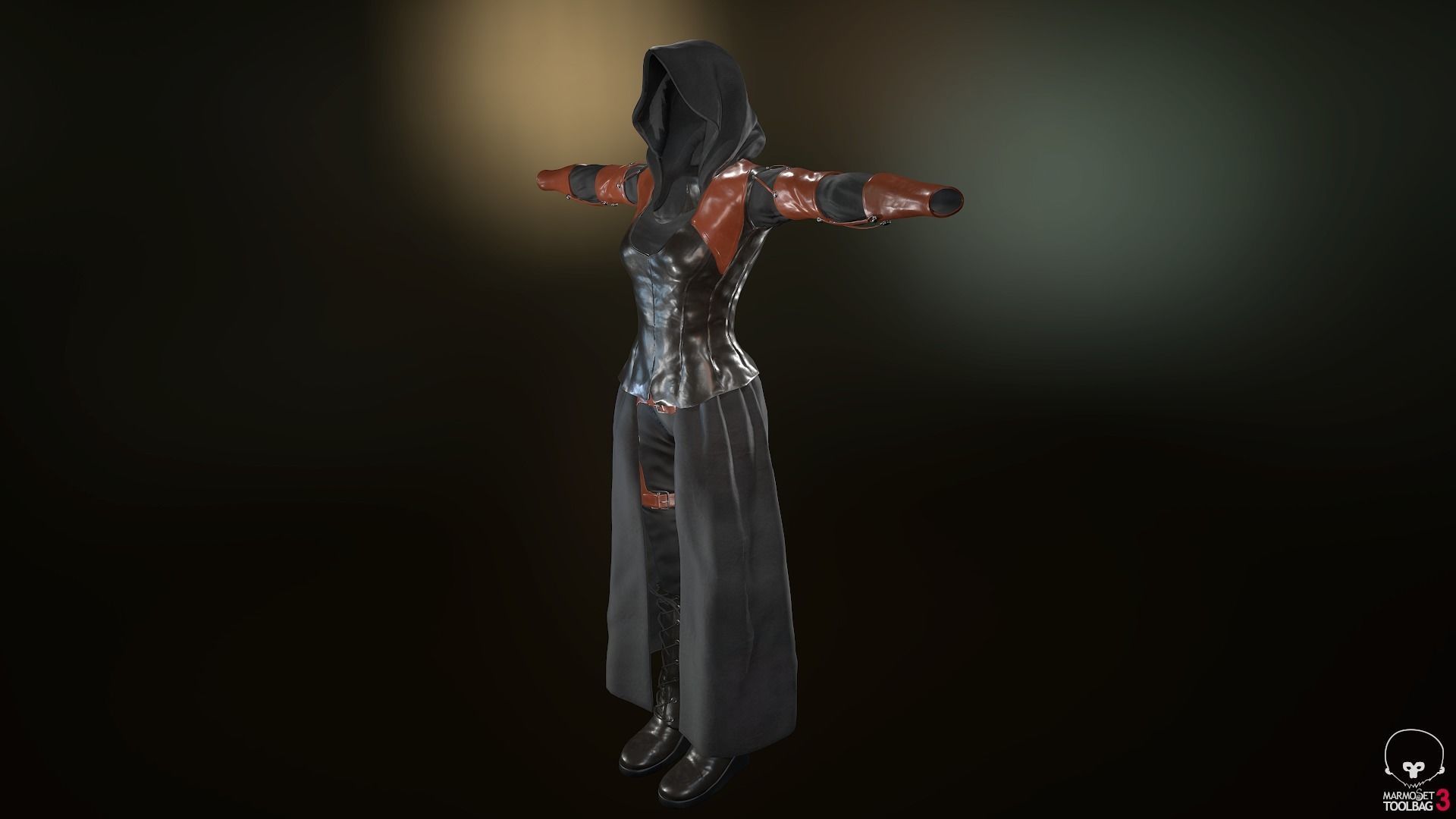 Female Assassin Outfit 1 Low-poly 3D model_49