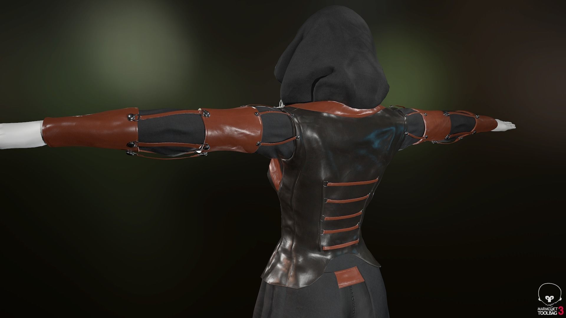 Female Assassin Outfit 1 Low-poly 3D model_18