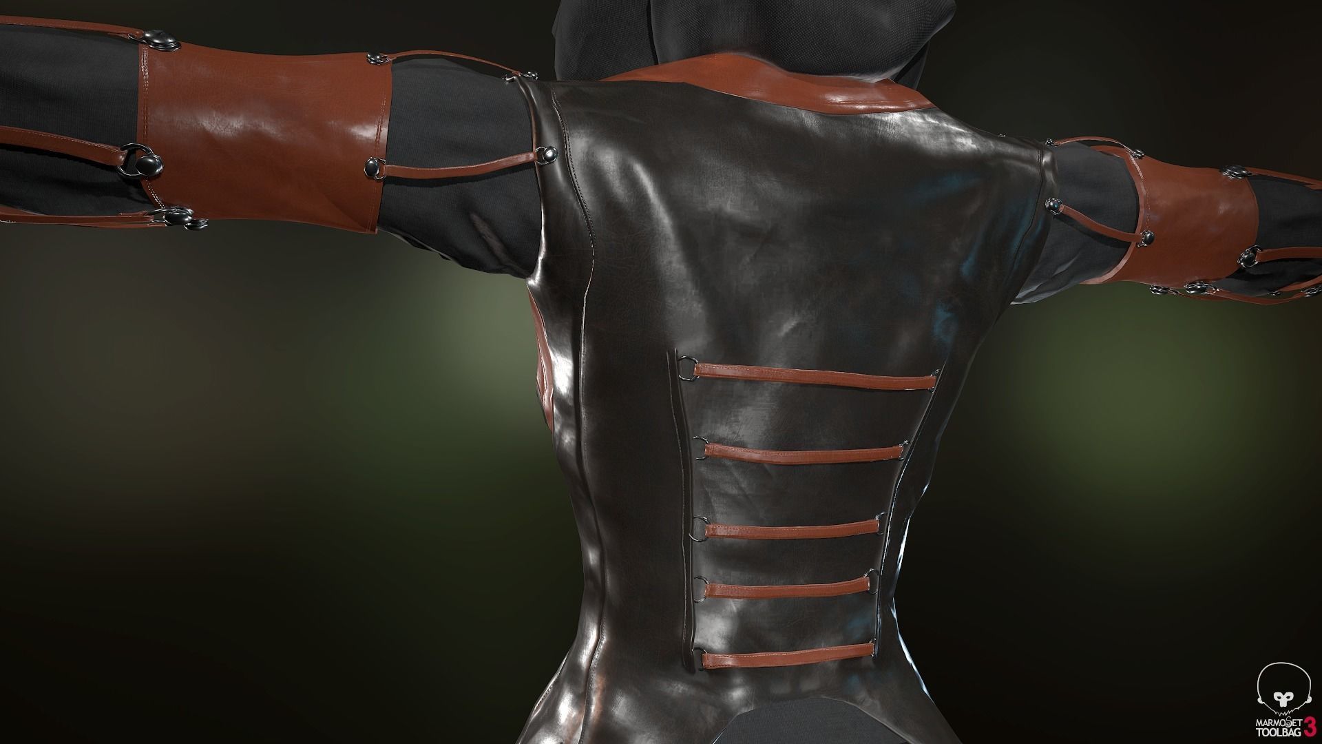 Female Assassin Outfit 1 Low-poly 3D model_19