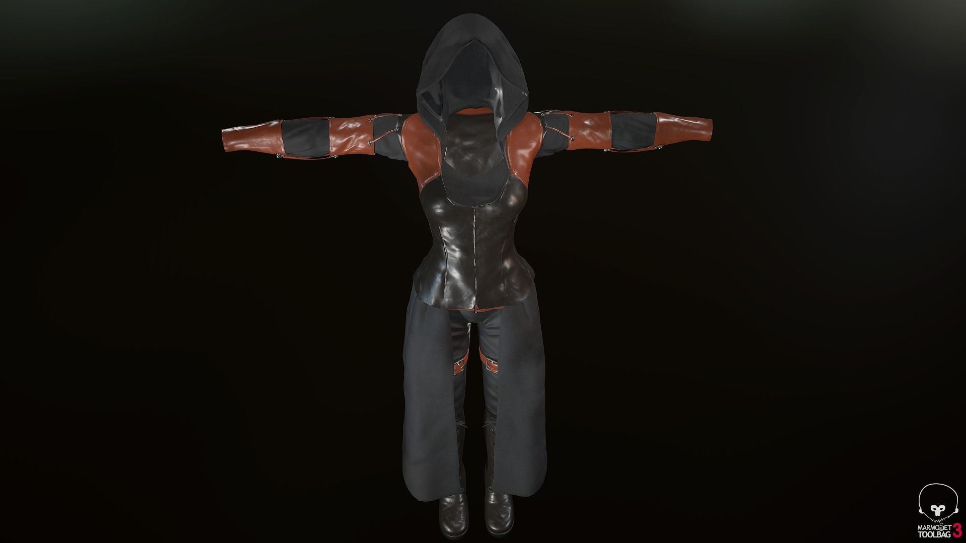 Female Assassin Outfit 1 Low-poly 3D model_50