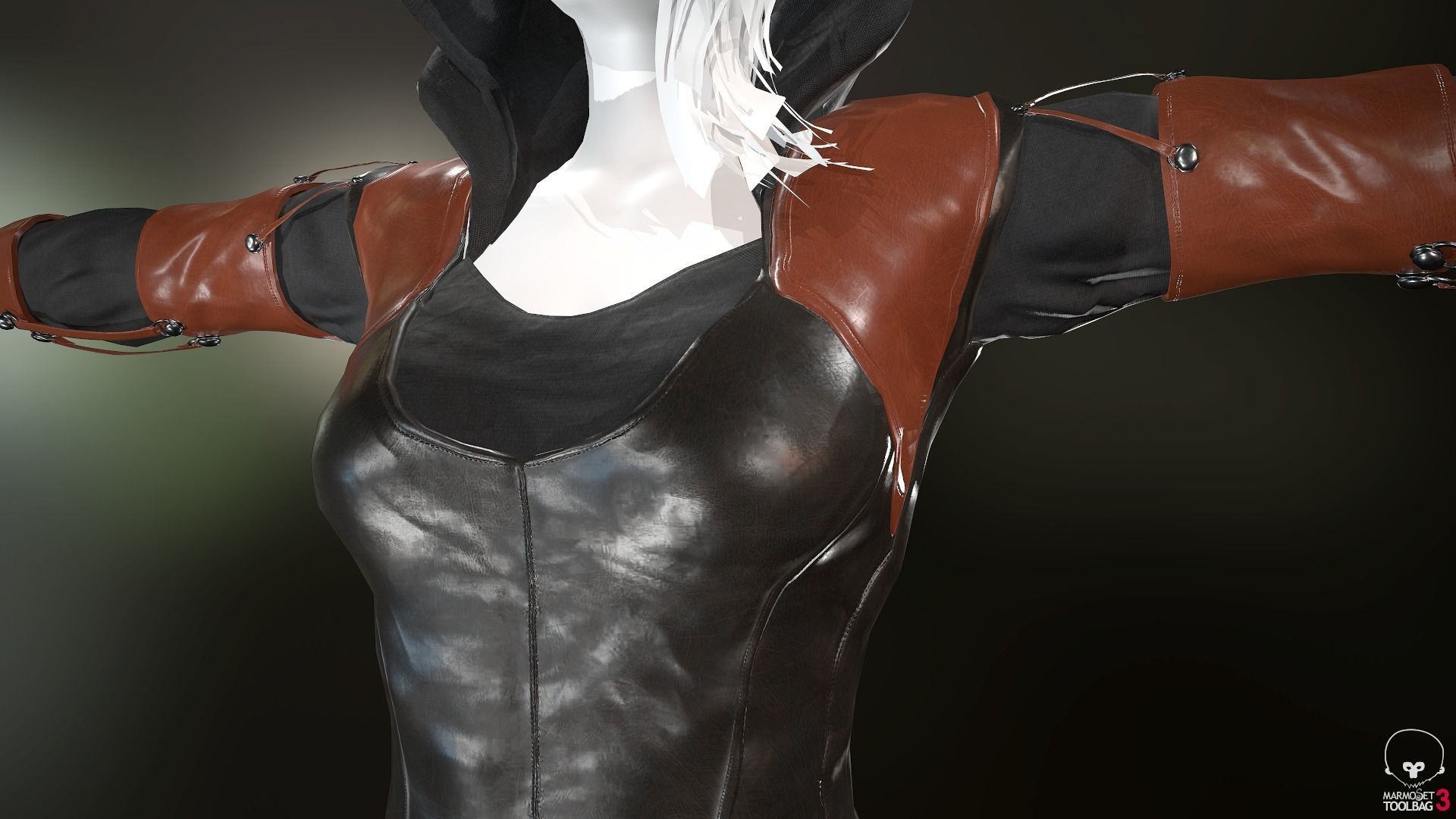 Female Assassin Outfit 1 Low-poly 3D model_11