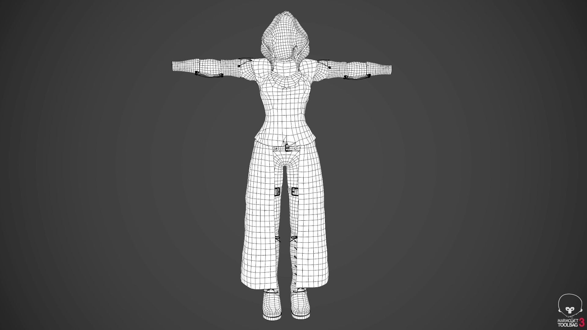Female Assassin Outfit 1 Low-poly 3D model_51