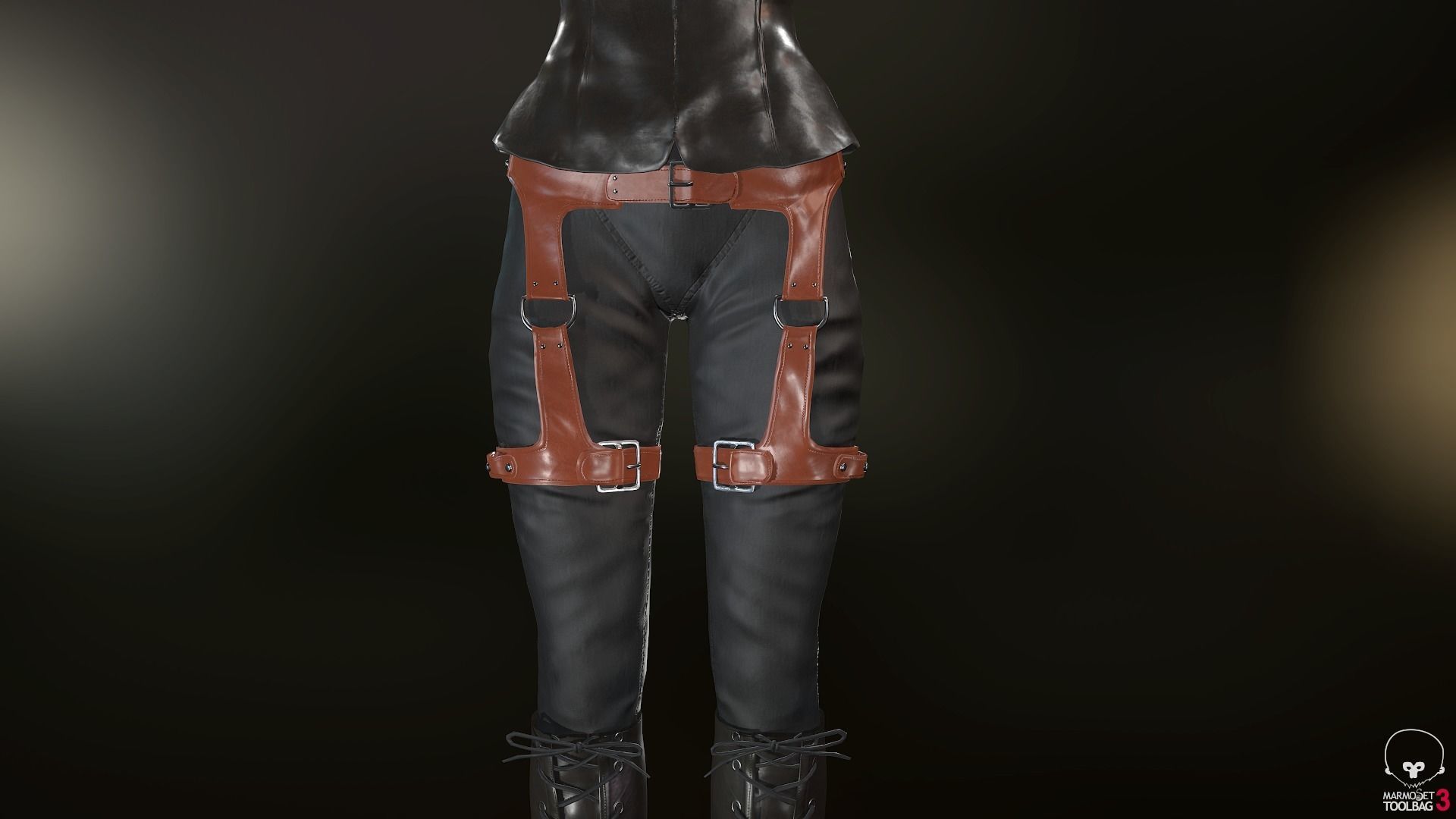 Female Assassin Outfit 1 Low-poly 3D model_28