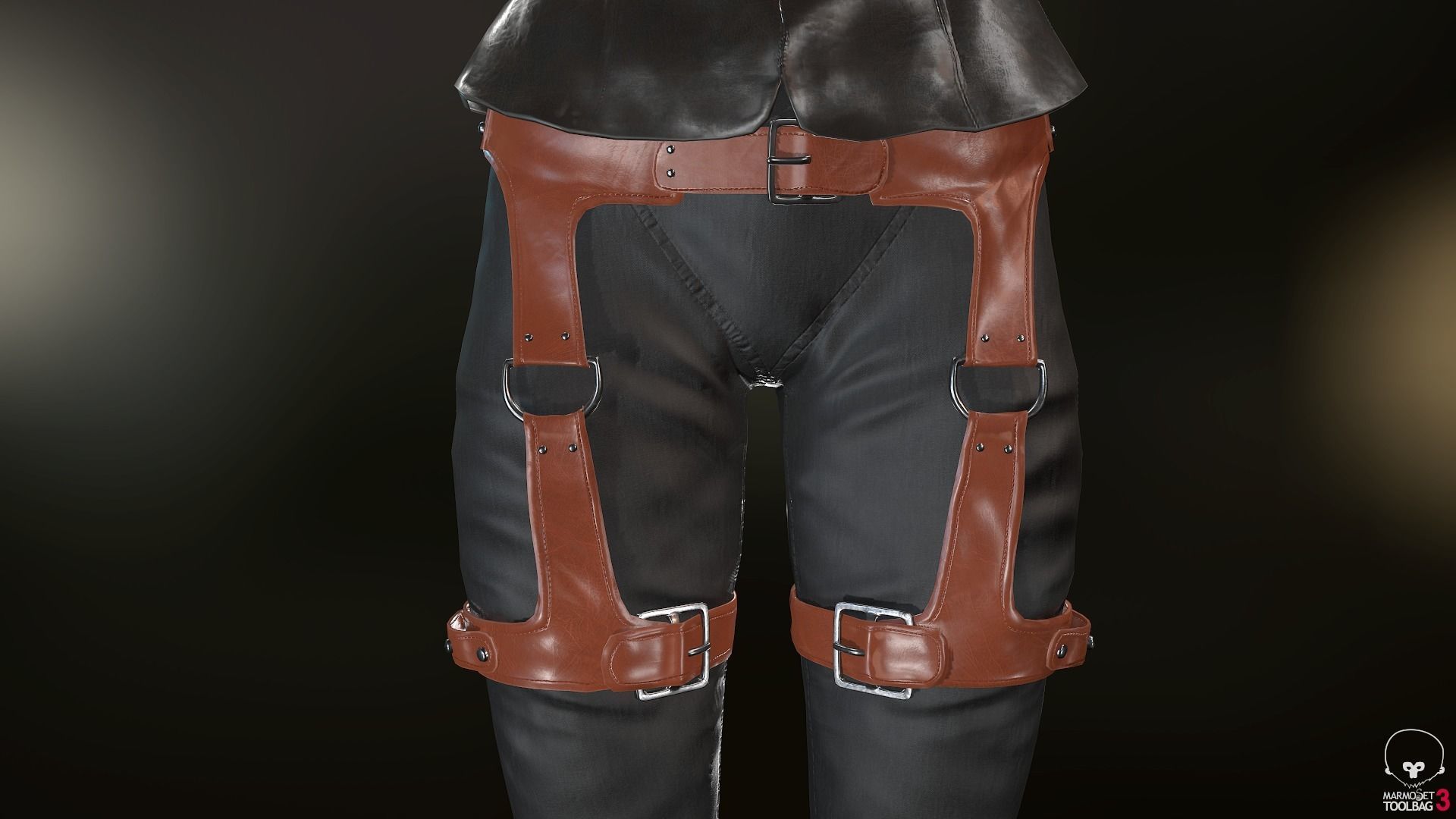 Female Assassin Outfit 1 Low-poly 3D model_29