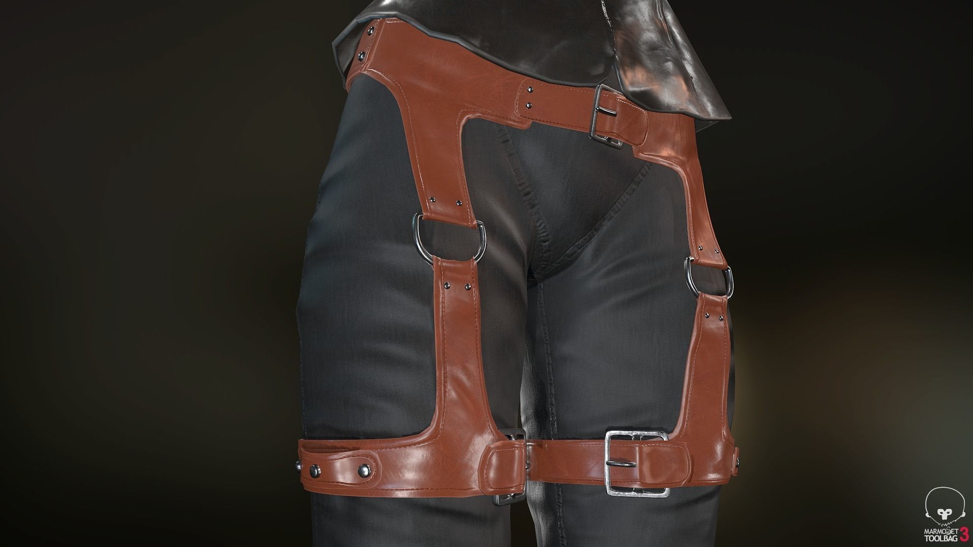 Female Assassin Outfit 1 Low-poly 3D model_30