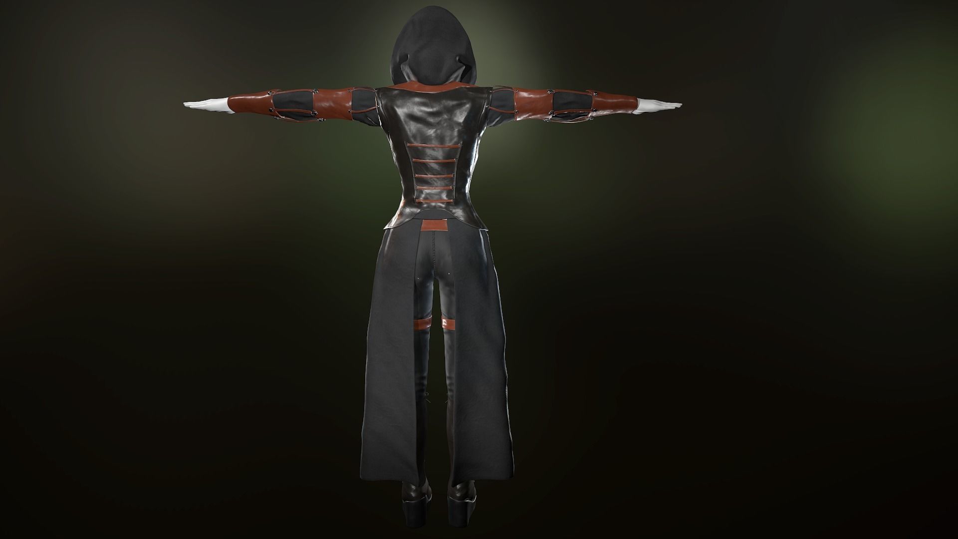 Female Assassin Outfit 1 Low-poly 3D model_8