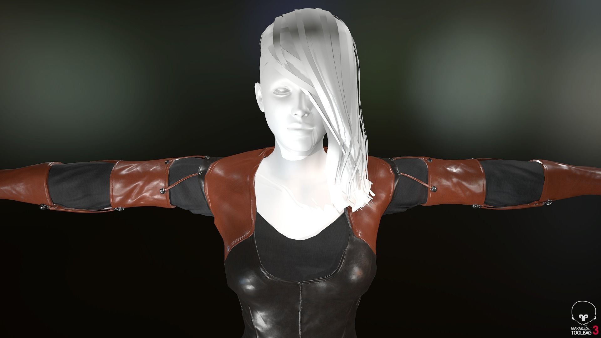 Female Assassin Outfit 1 Low-poly 3D model_44