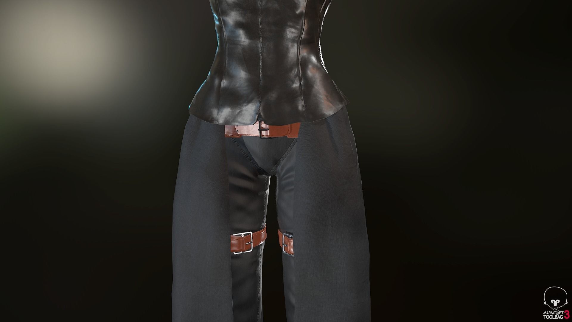 Female Assassin Outfit 1 Low-poly 3D model_25