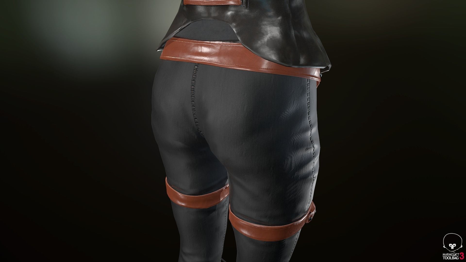 Female Assassin Outfit 1 Low-poly 3D model_31