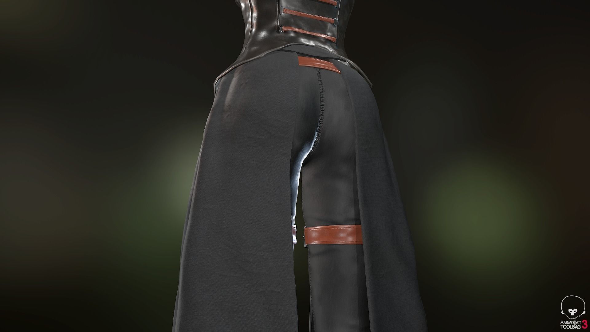 Female Assassin Outfit 1 Low-poly 3D model_27