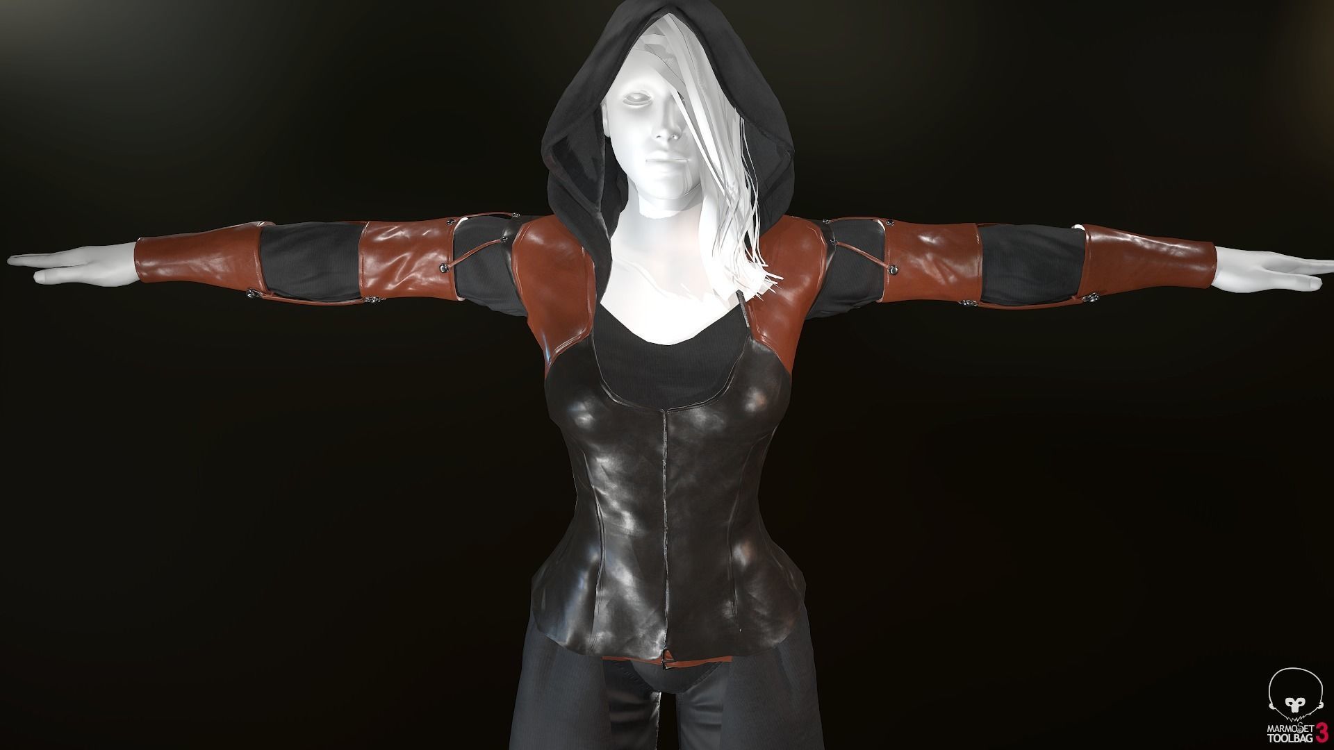Female Assassin Outfit 1 Low-poly 3D model_14