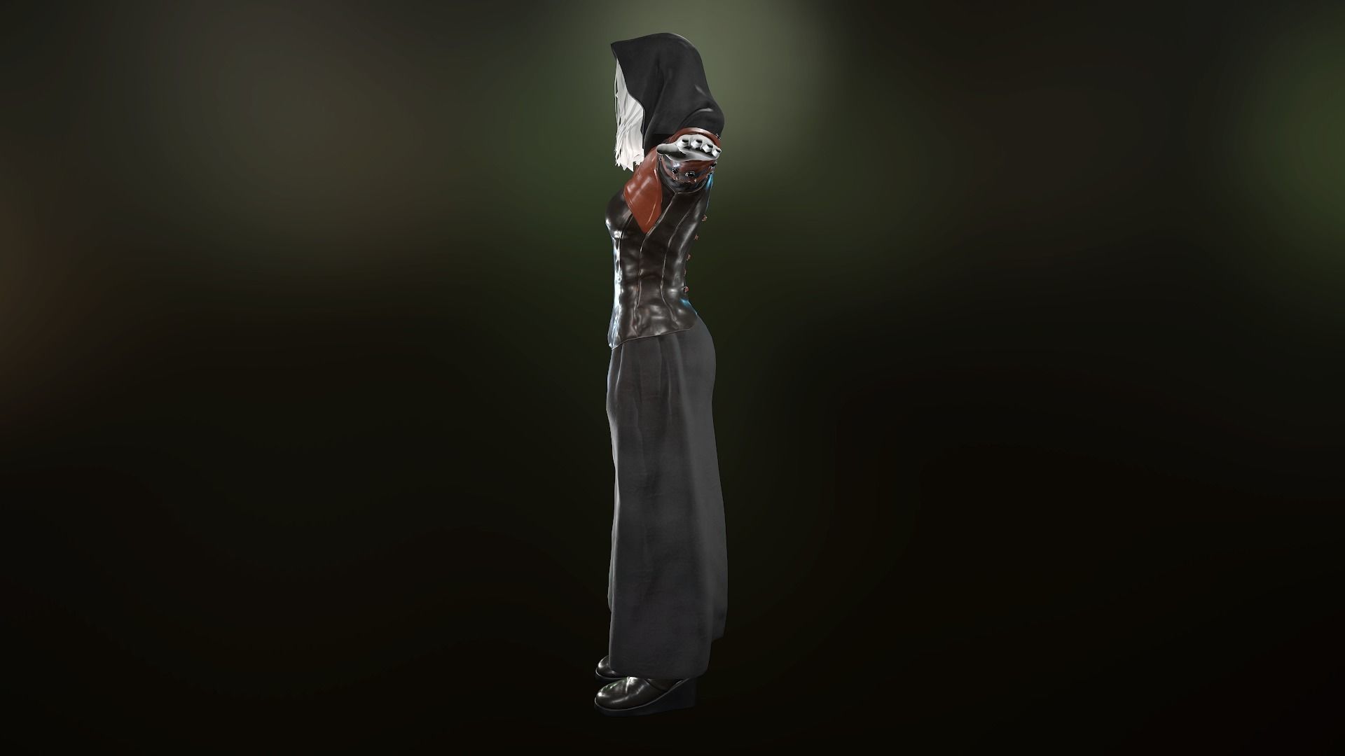 Female Assassin Outfit 1 Low-poly 3D model_9