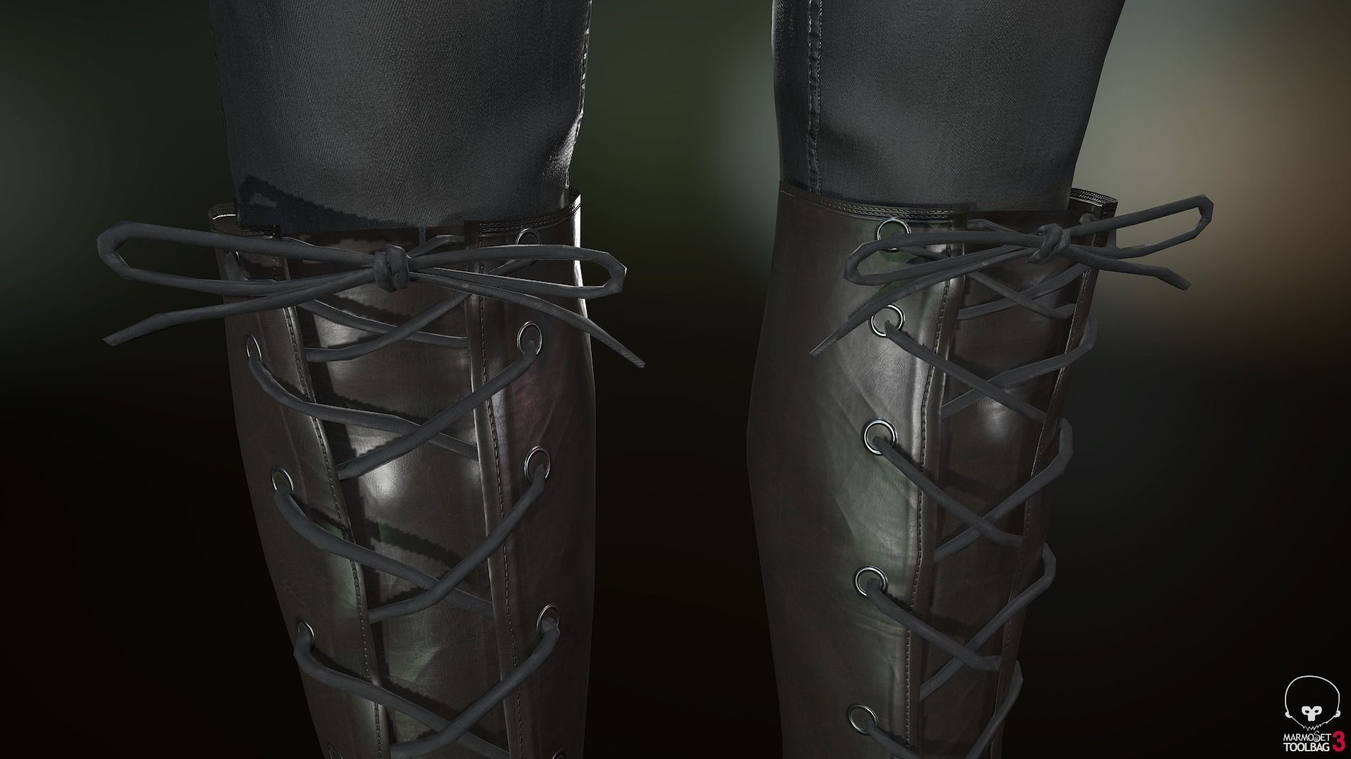 Female Assassin Outfit 1 Low-poly 3D model_41